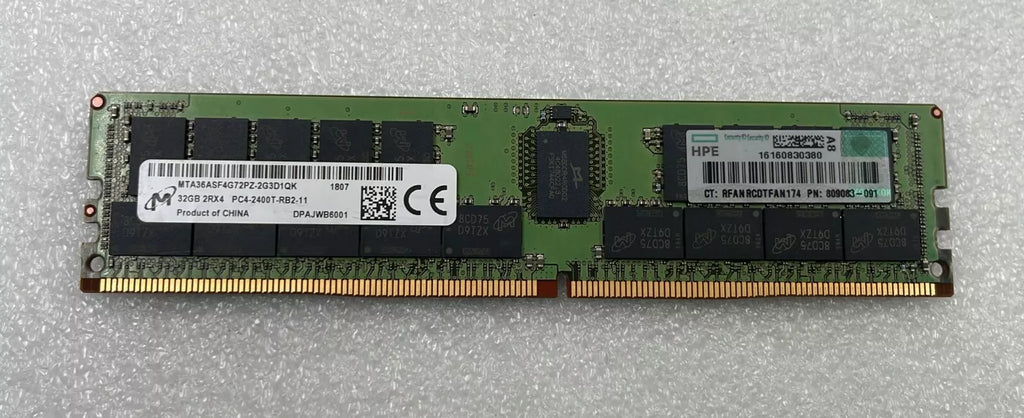 [LOT 8 PCS] MICRON 32GB 2RX4 PC4-2400T MTA36ASF4G72PZ-2G3D1QK RAM HP 809083-091