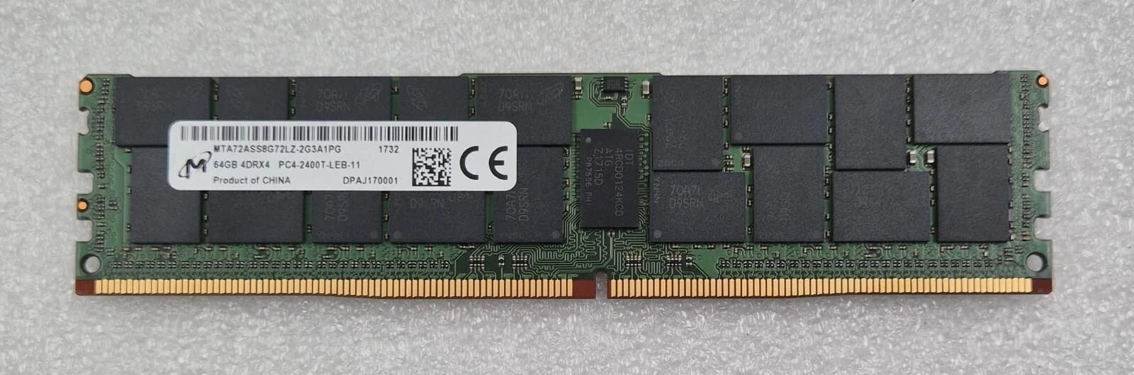 Micron 64GB 4DRX4 PC4-2400T MTA72ASS8G72LZ-2G3A1PG Server Memory RAM *HPE*