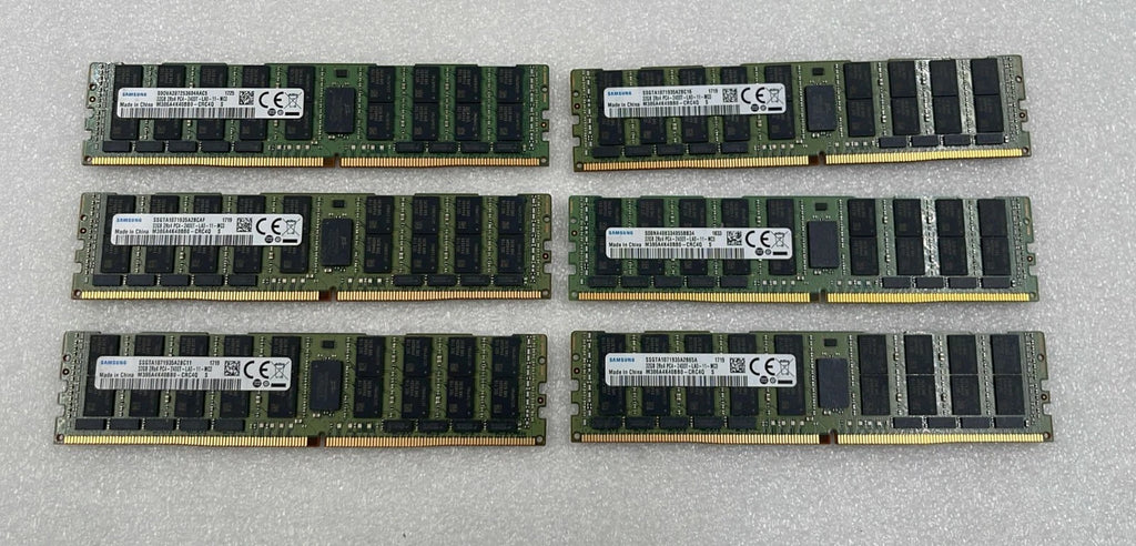 LOT 6 PCS- SAMSUNG 32GB 2Rx4 PC4-2400T M386A4K40BB0-CRC4Q DDR4 Server Memory RAM
