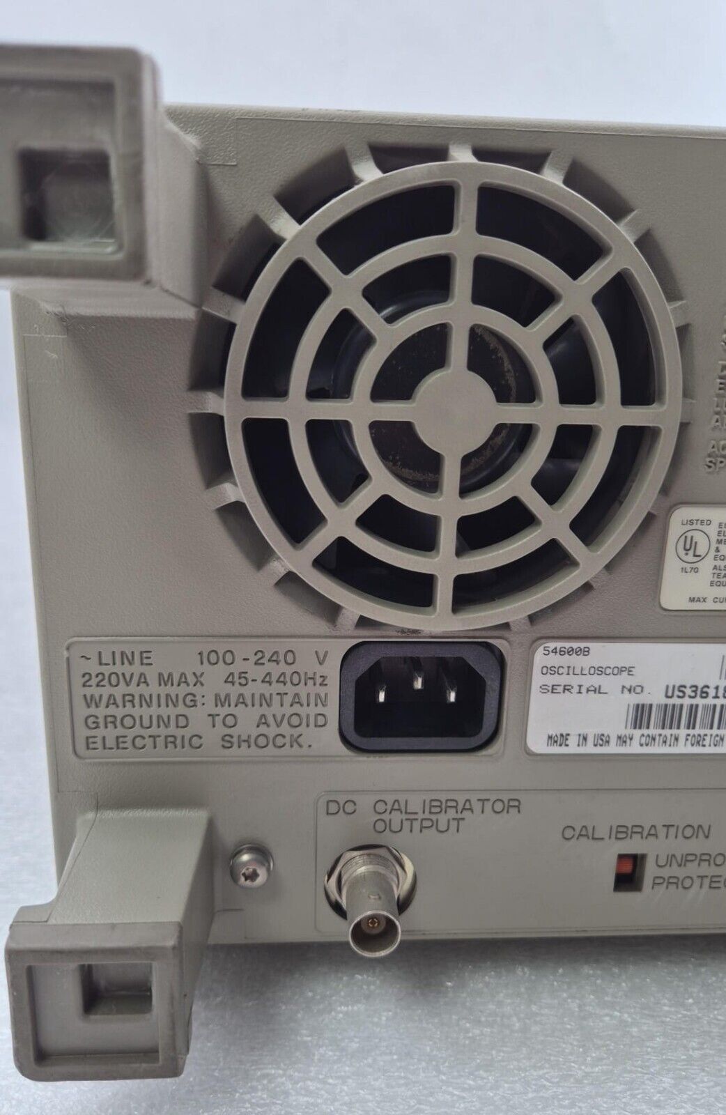 HP 54600B Oscilloscope 100MHz W/ 54652B RS-232 Parallel Interface Module *AS-IS*