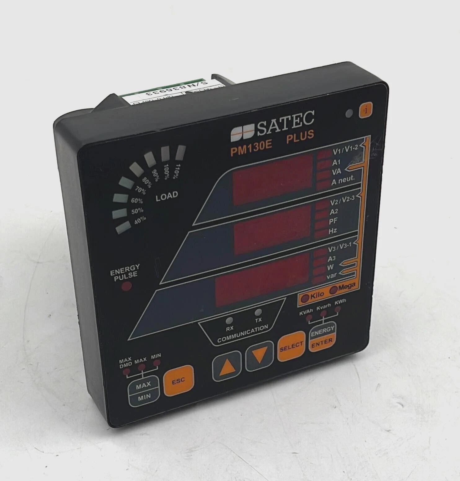 SATEC PM130E PLUS multifunction digital power meter for industrial panels