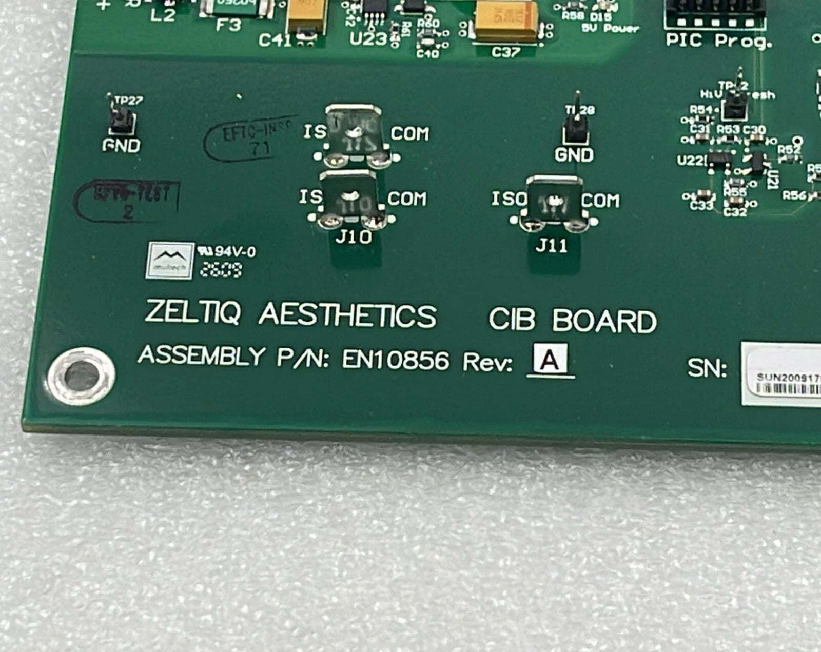 Zeltiq Aesthetics CIB board EN10856 SA13323 PCB 10855 medical system control interface board
