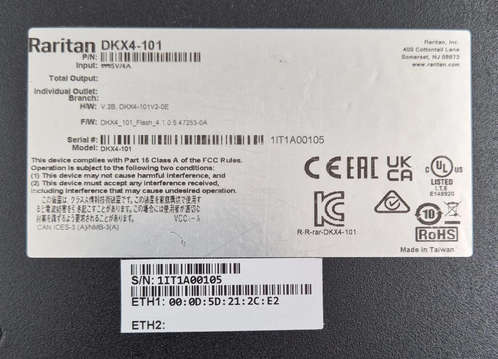 Raritan Dominion DKX4-101 (V. 2B) Ultra High Performance 4K KVM Over IP Switch