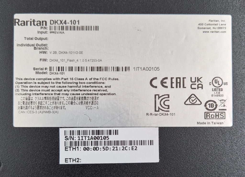 Raritan Dominion DKX4-101 (V. 2B) Ultra High Performance 4K KVM Over IP Switch