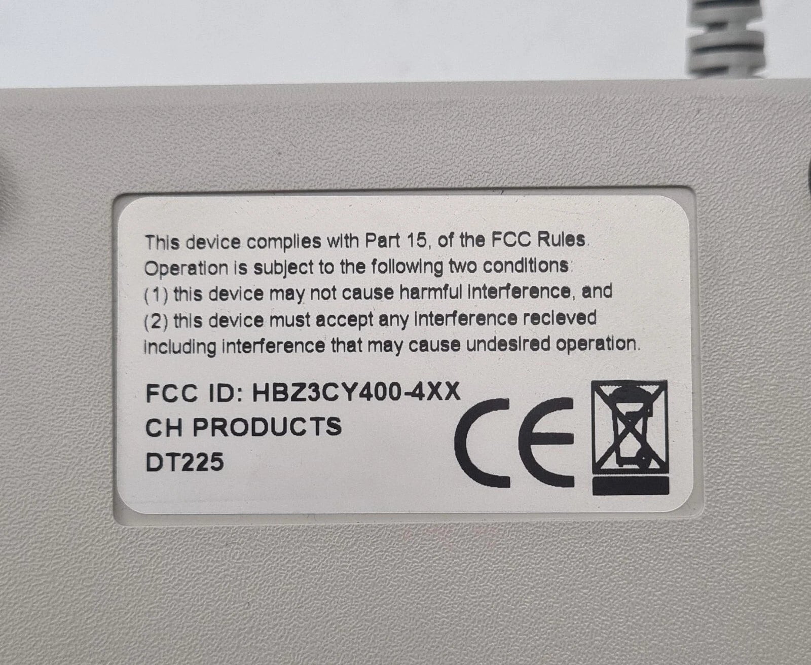 HOLOGIC CH PRODUCTS DT225 HBZ3CY400-4XX 4-Button + Trackball Pro Mouse JoyStick