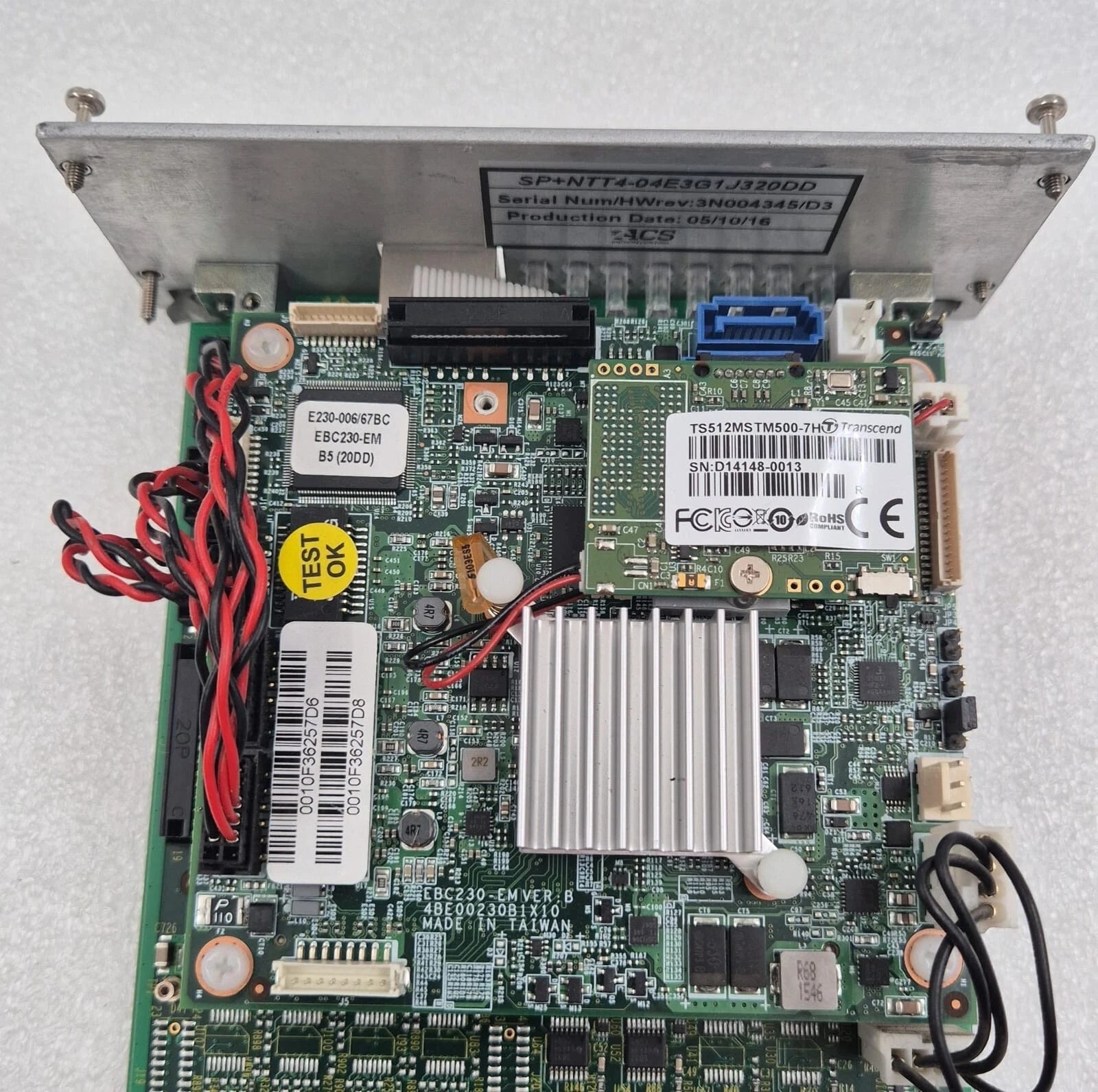 ACS SP+NTT4-04E3G1J320DD SB-17510-230/LF Rev. D3b w/ SBS EBC230-EM Board ASSY