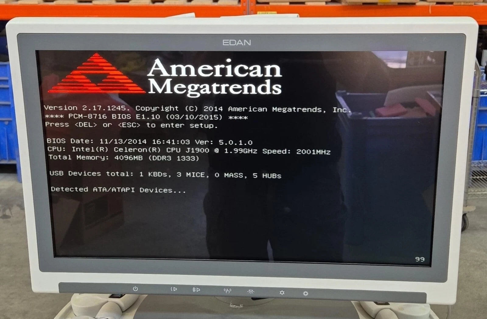 ADVANTECH POC-W212C Touch Monitor 21.5" PC EDAN FTS-6 Central Monitoring System