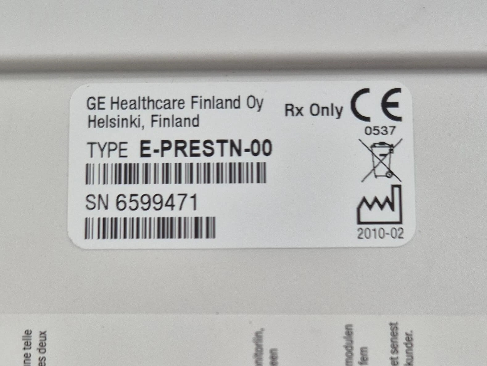 GE Healthcare Datex Ohmeda E-PRESTN Module ECG SpO2 NiBP Temp **AS-IS**