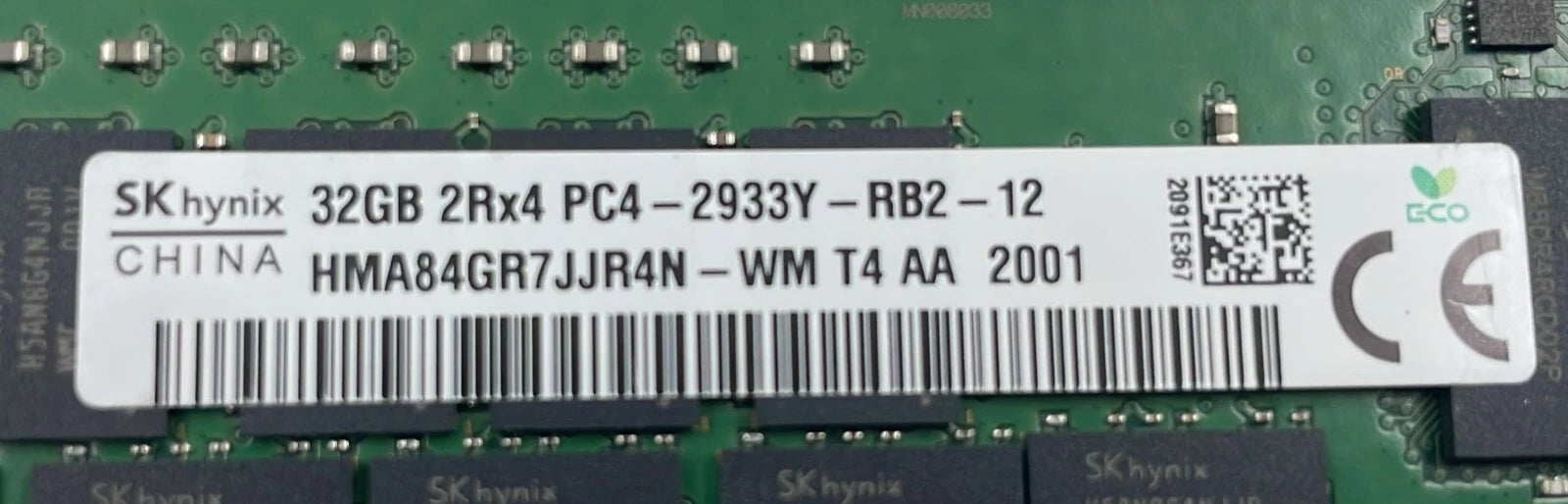 [LOT 4 PCS] SK Hynix 32GB 2Rx4 PC4-2933Y HMA84GR7JJR4N-WM Server Memory RAM