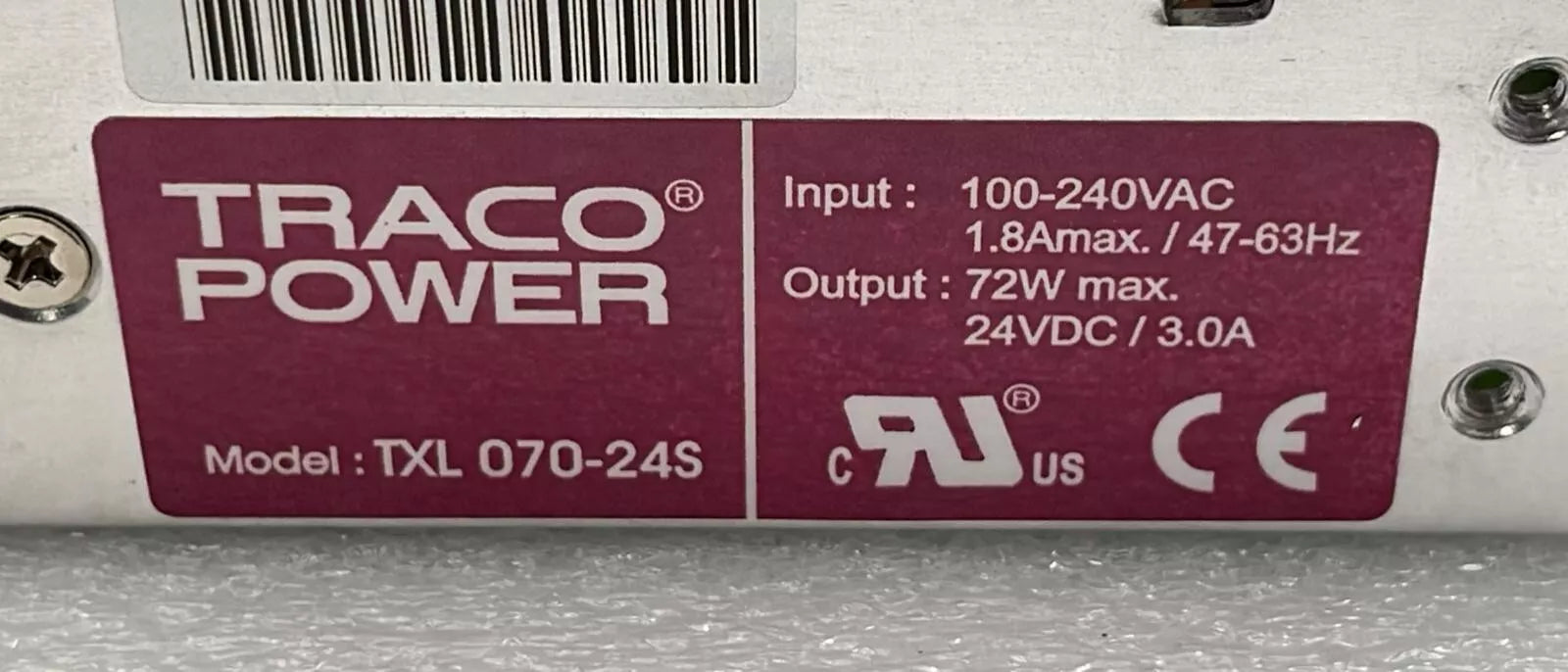 Traco Power TXL-070-24S Power Supply 100-240VAC 1.8A 47-63Hz
