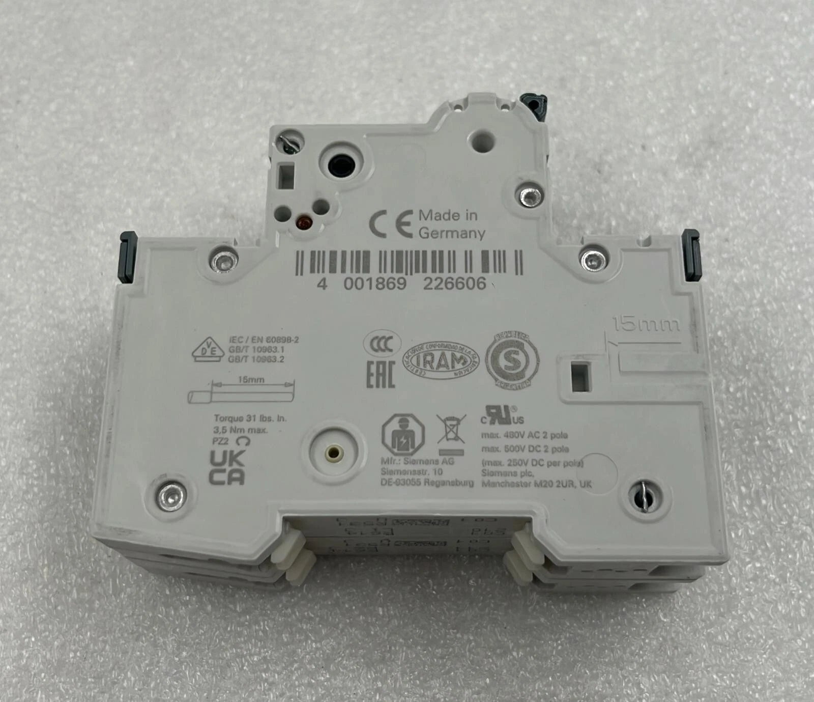 [LOT 3] Siemens 5SY5201-7 Circuit breaker Universal current 440 V DC 400 V AC