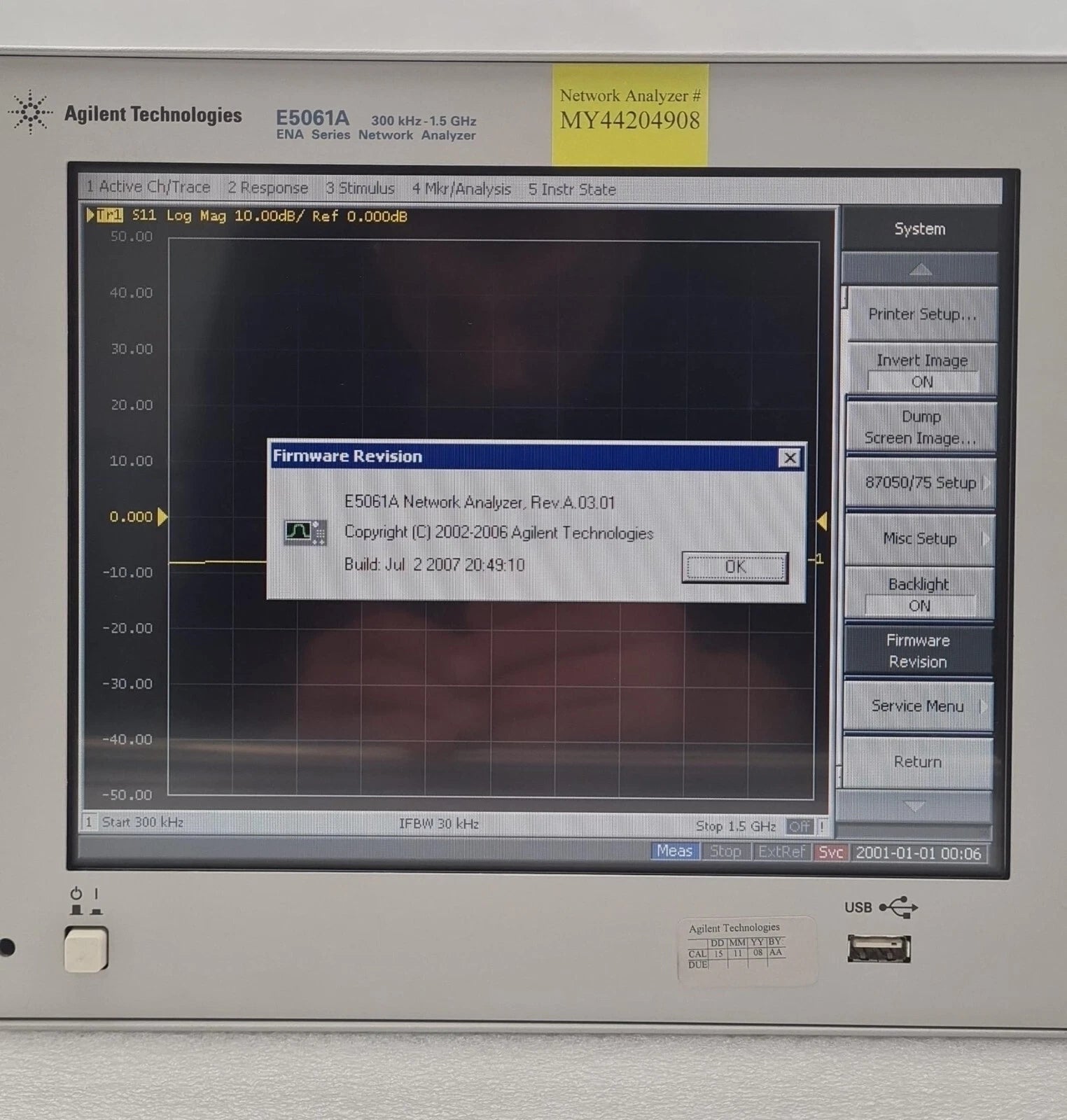 Agilent Technologies E5061A 300kHz - 1.5GHz ENA Series Network Analyzer 015 150