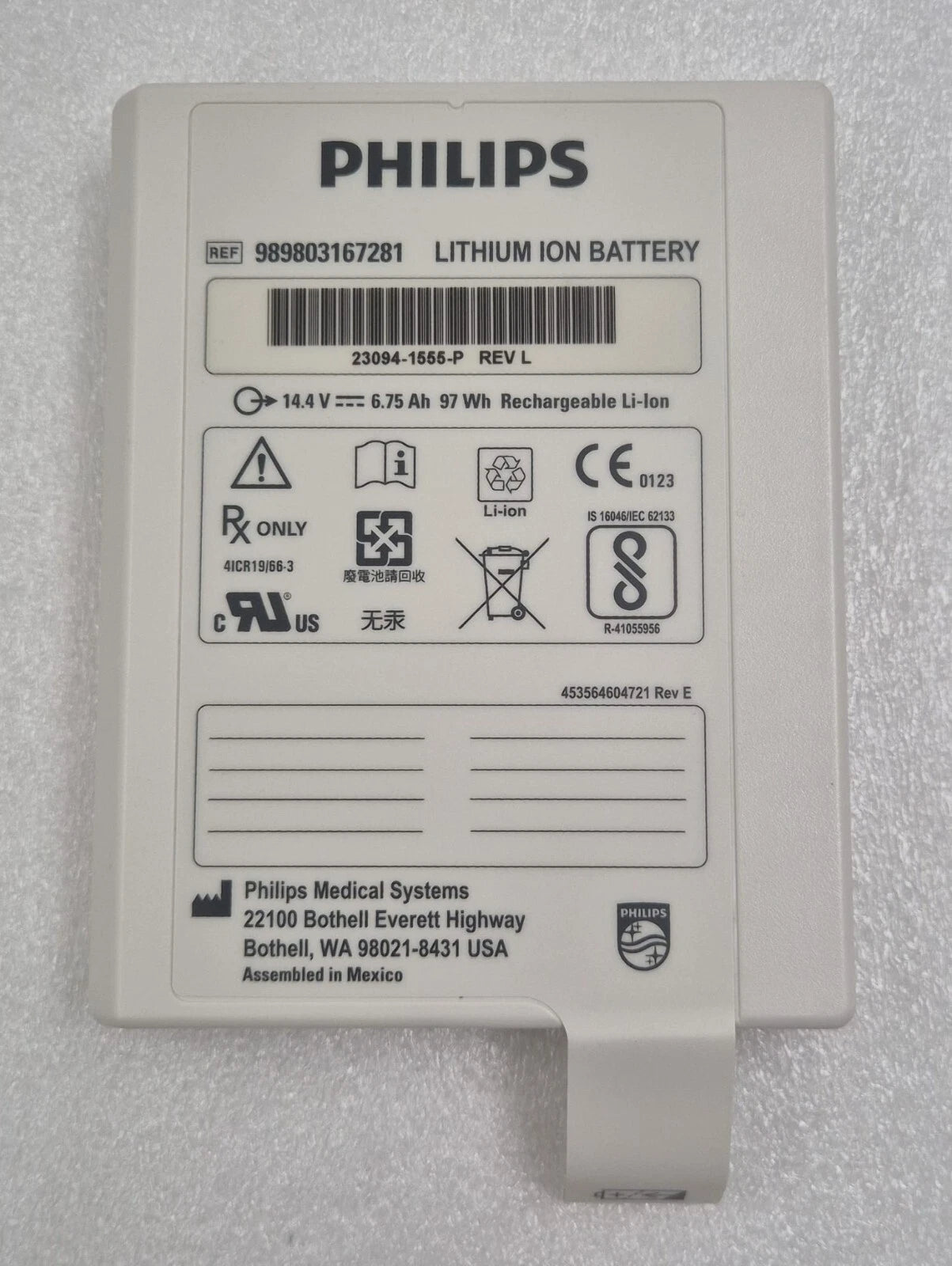 Philips 989803167281 LITHIUM ION BATTERY 14.4V 6.75Ah 97Wh 23094-1555-P