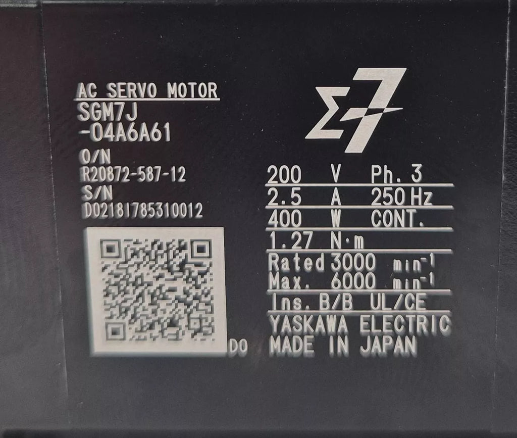 YASKAWA SGM7J-04A6A61 AC SERVO MOTOR