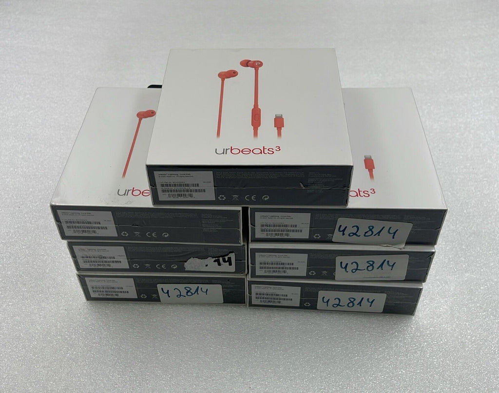 [LOT 7 PCS] *NEW OEM* Apple Beats by Dr.Dre urBeats3 Wireless Lightning Coral