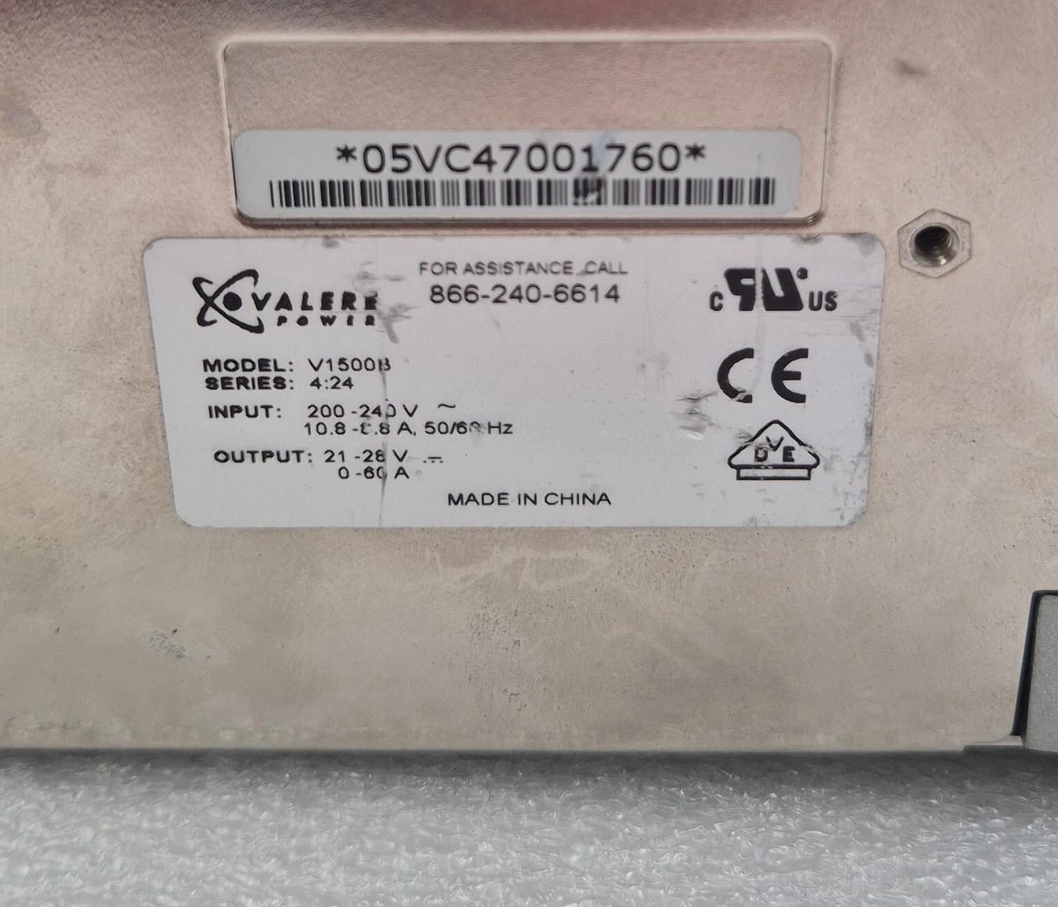 VALERE POWER V1500B 24V 60A Power Supply Module 200-240V