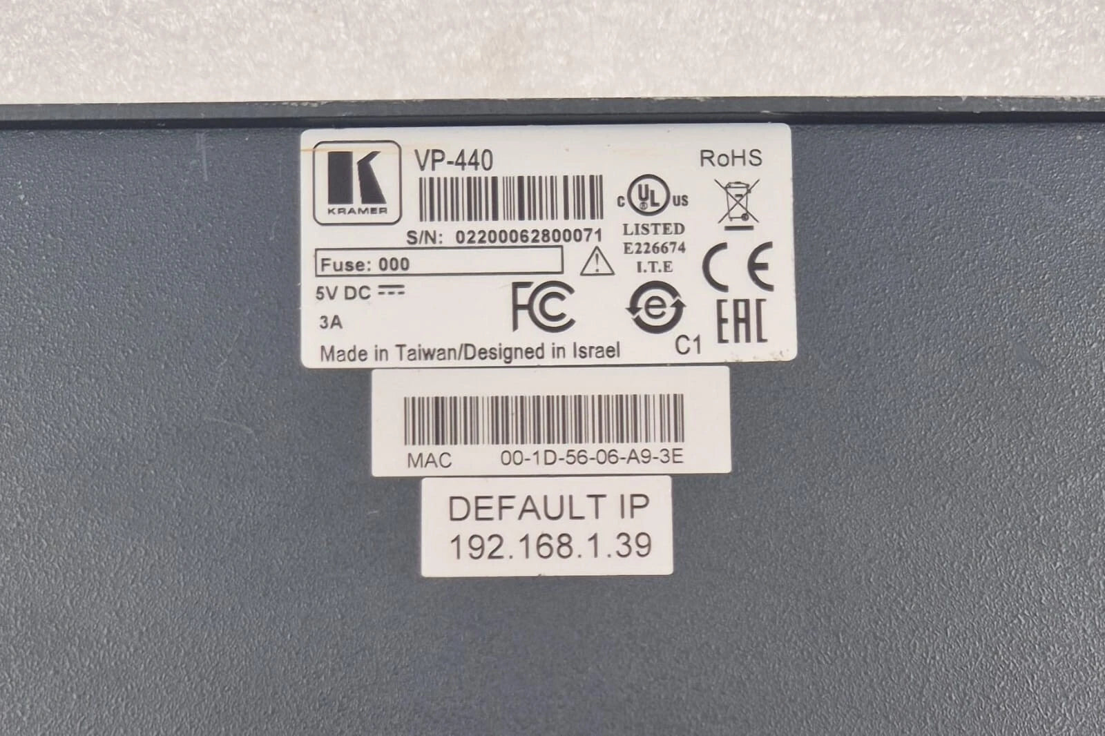 KRAMER VP-440 Presentation Switcher / Scaler HDMI