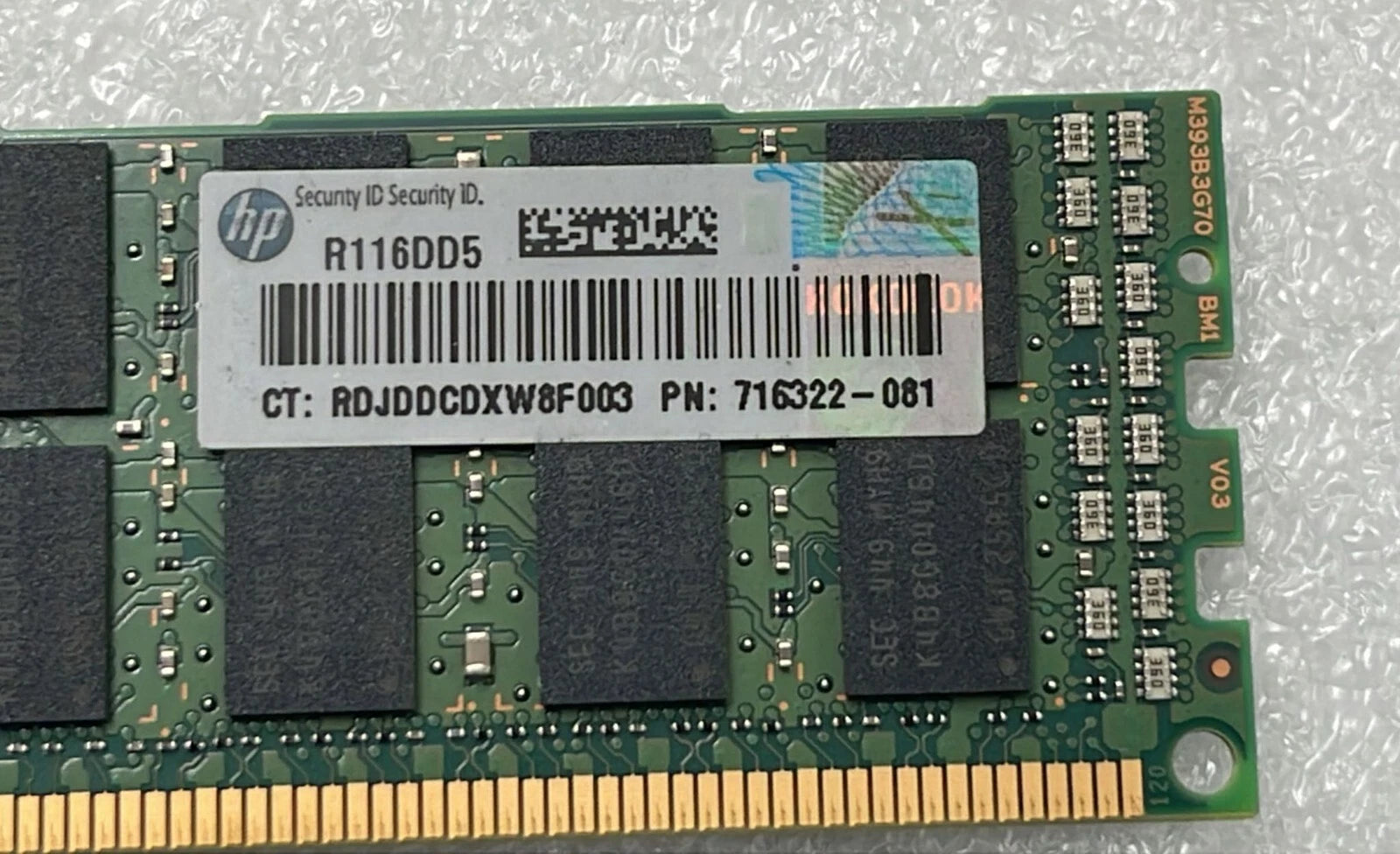 LOT 16 - Samsung 24GB 3Rx4 PC3L-10600R M393B3G70DV0-YH9Q2 DDR3 Server Memory RAM