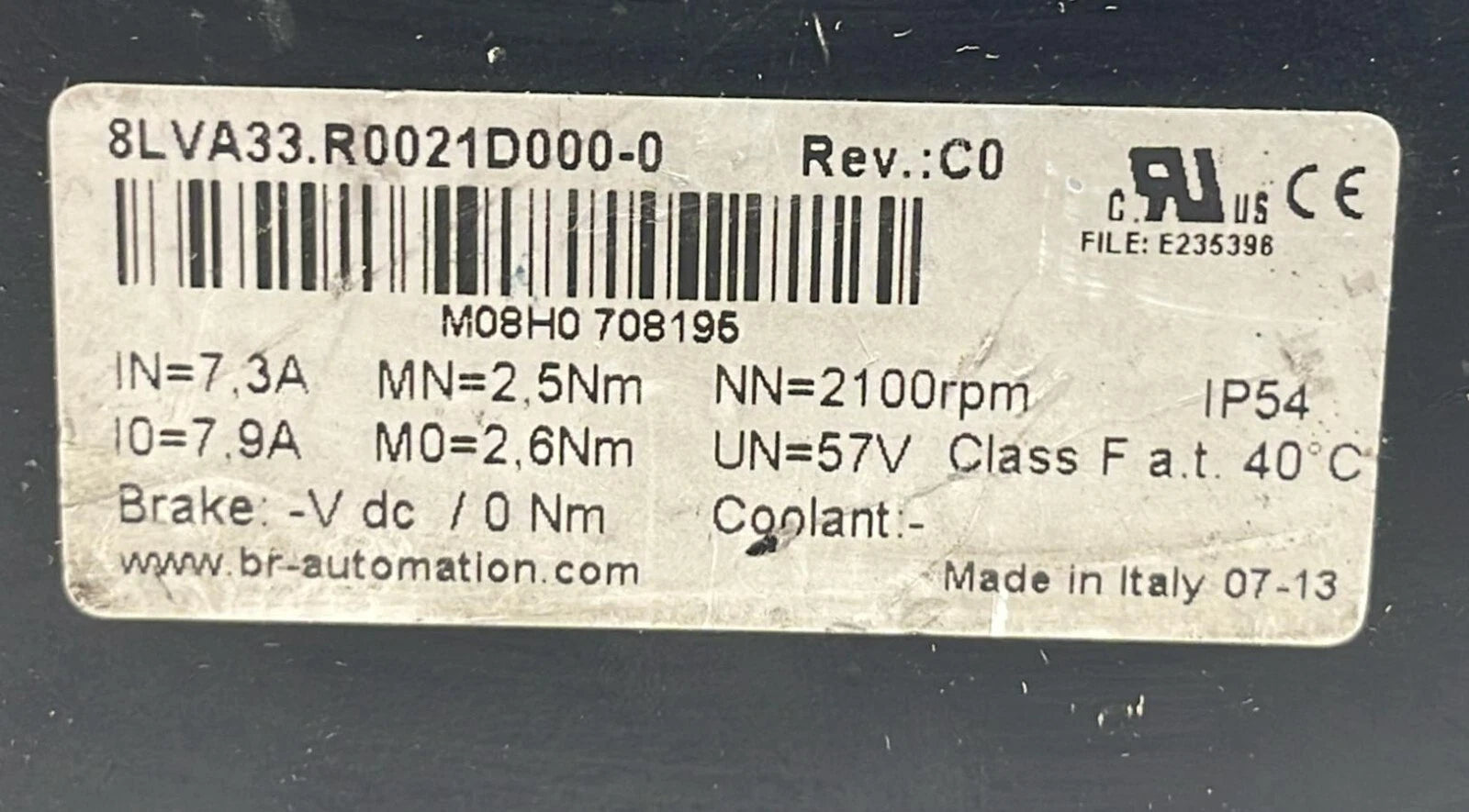 B&R Automation Servo Motor 8LVA33.R0021D000-0