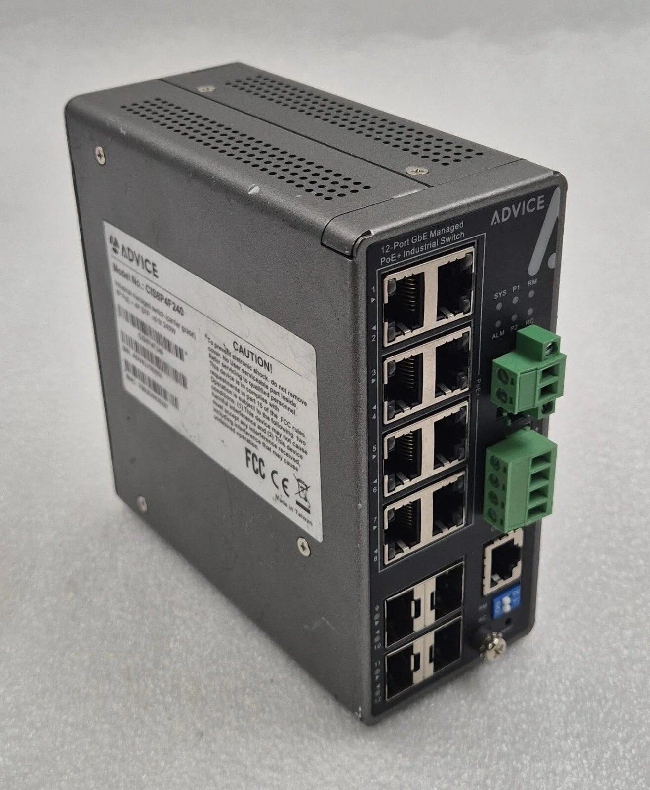 ADVICE CIS8P4F240 Industrial Managed Switch 8P POE + 4P SFP 240W **AS-IS**