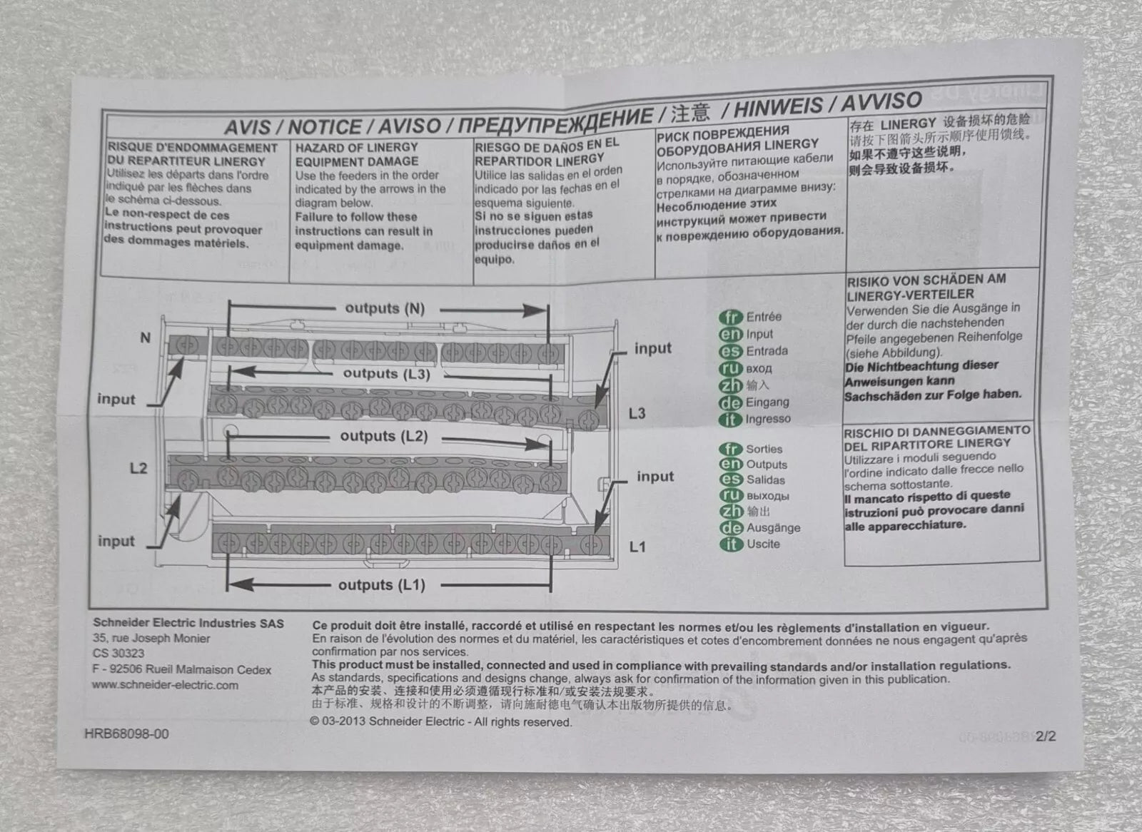 Schneider LGY410028 Distribution Block Linergy DS 4P 100A 28 Holes 054208