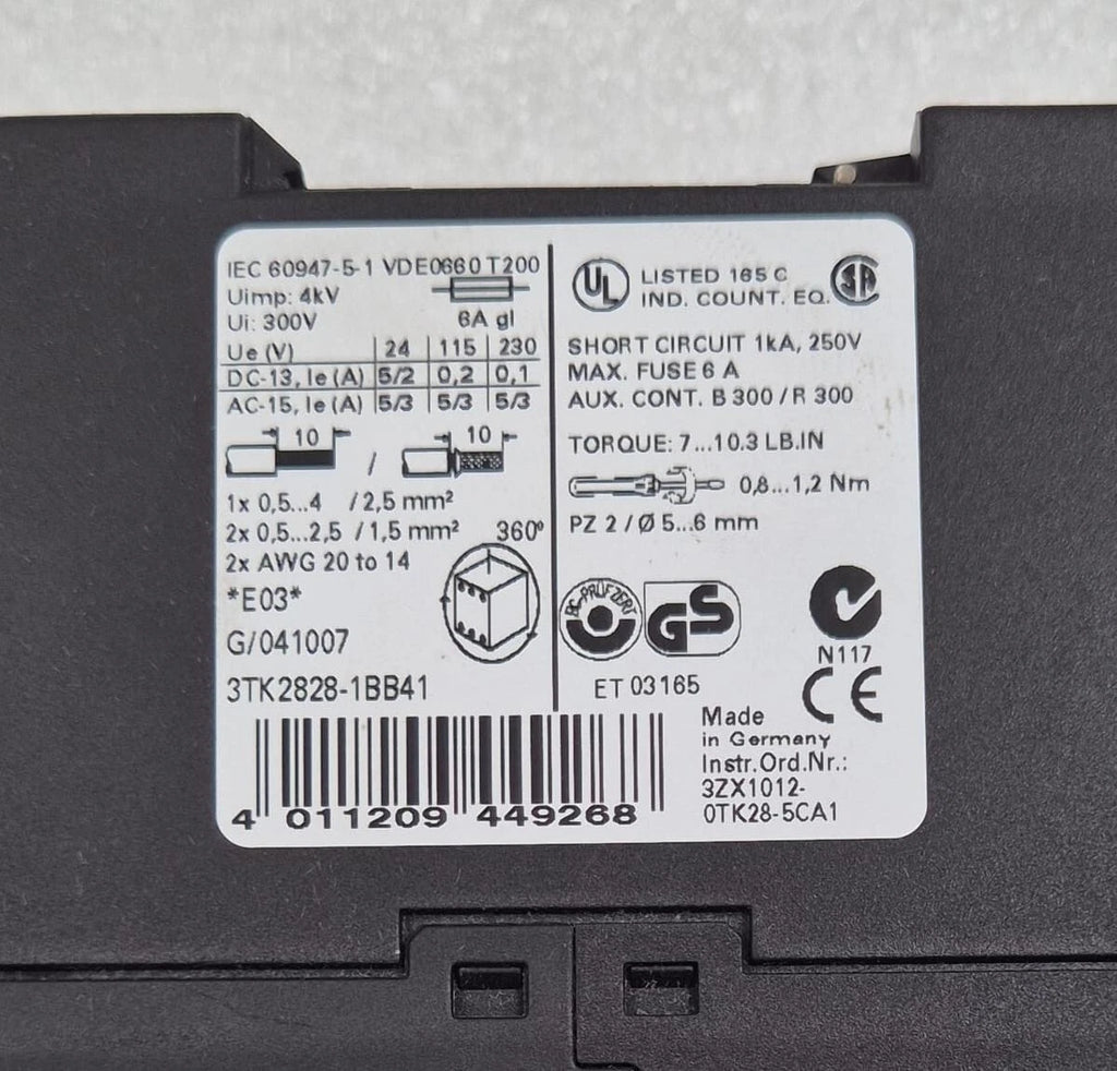 SIEMENS SIGUARD 3TK28 3TK2828-1BB41 24VDC *E03* Safety Relay