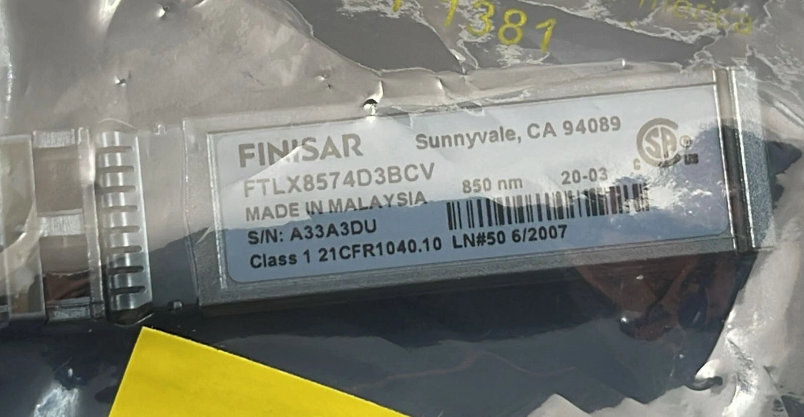 [LOT 34] Finisar FTLX8574D3BCV Fiber Optic Transceiver Module SFP+ 1G/10G 850nm