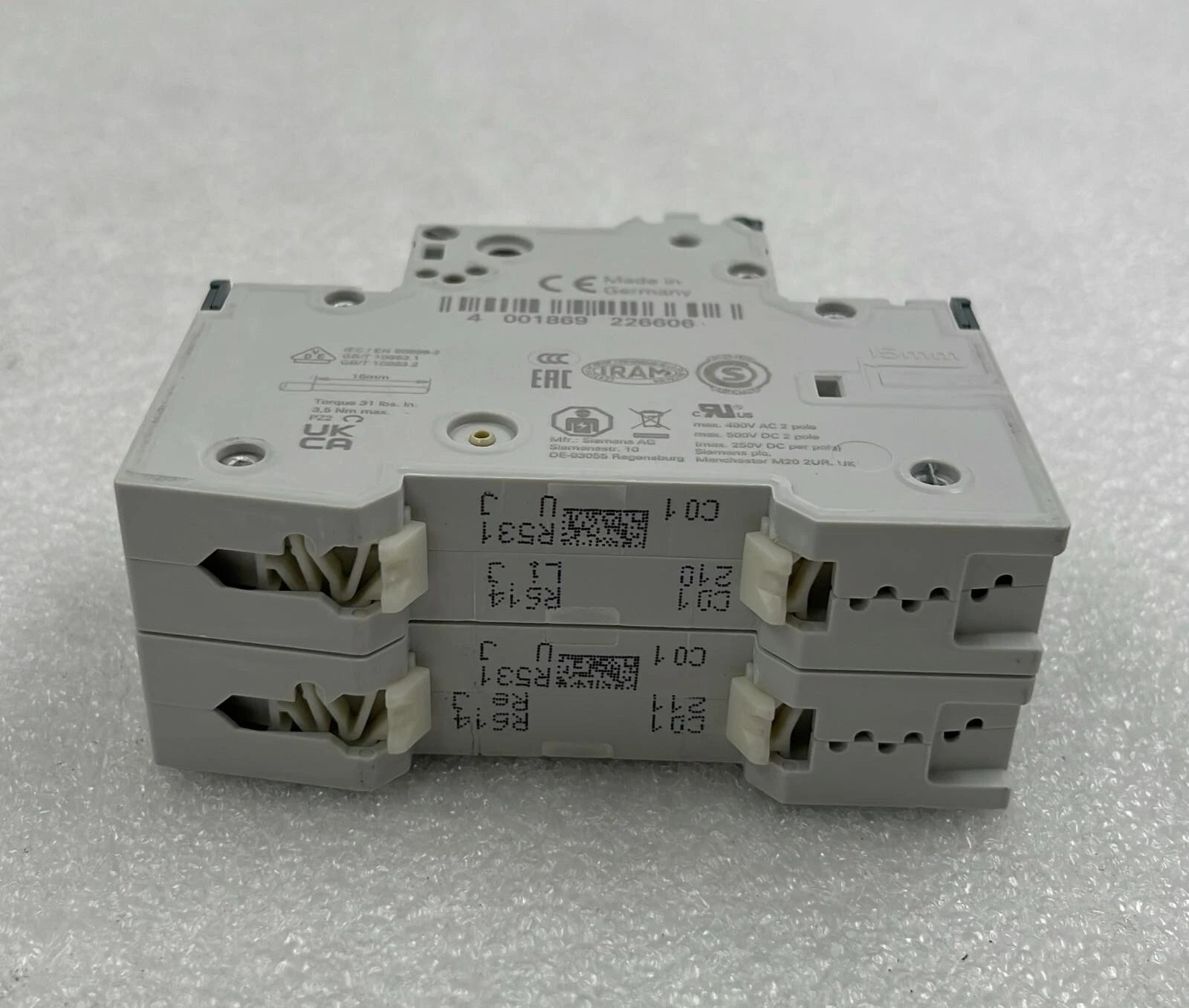 [LOT 3] Siemens 5SY5201-7 Circuit breaker Universal current 440 V DC 400 V AC