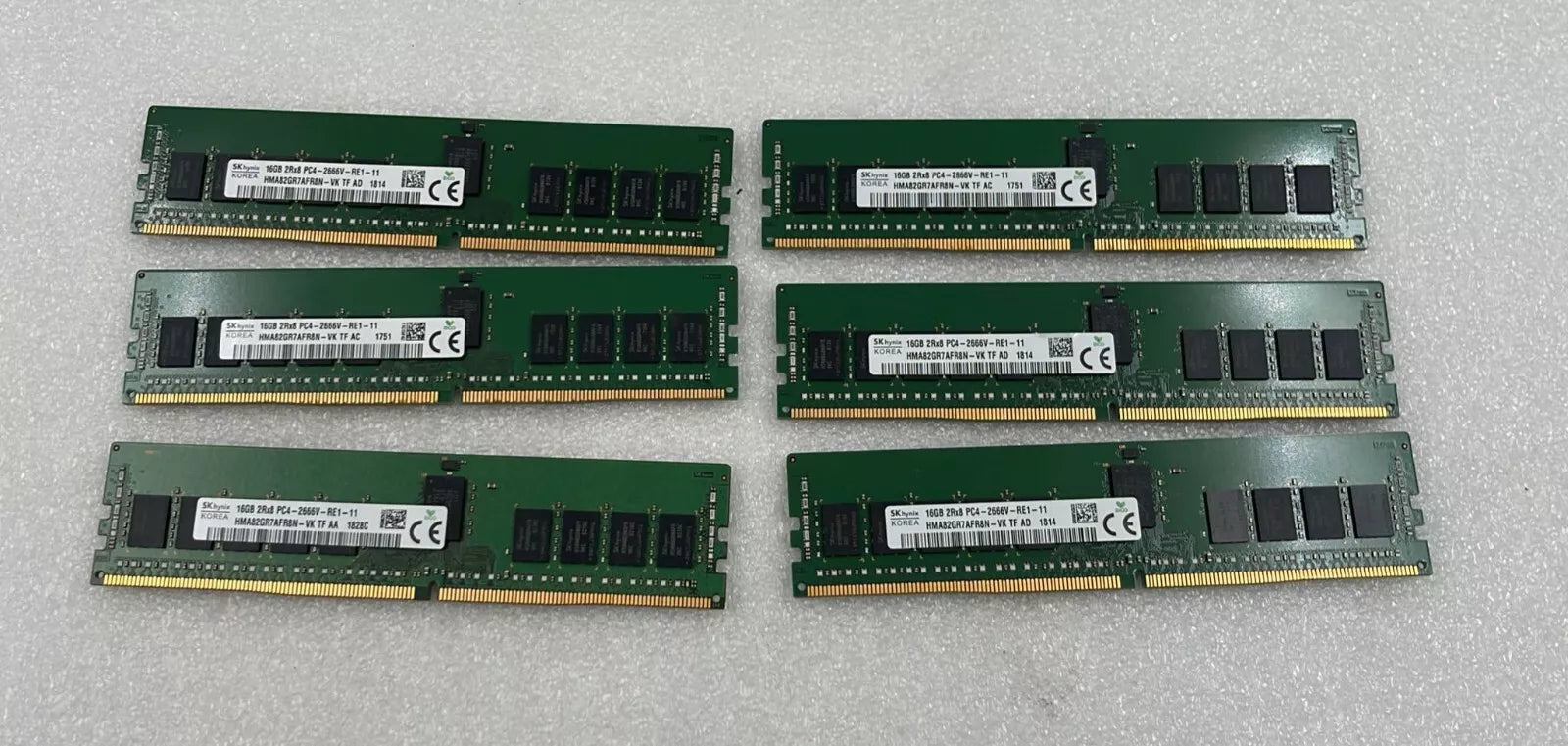 [LOT 6] SK Hynix 16GB 2Rx8 PC4-2666V DDR3 HMA82GR7AFR8N-VK Server Memory RAM