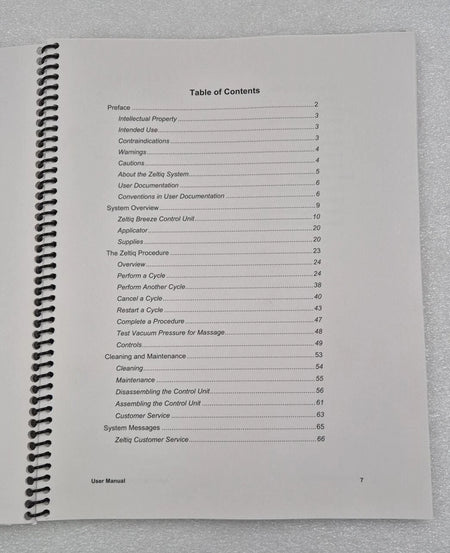 Zeltiq Aesthetics System user manual BRZ-R52-TUM-ENG3-B hard copy