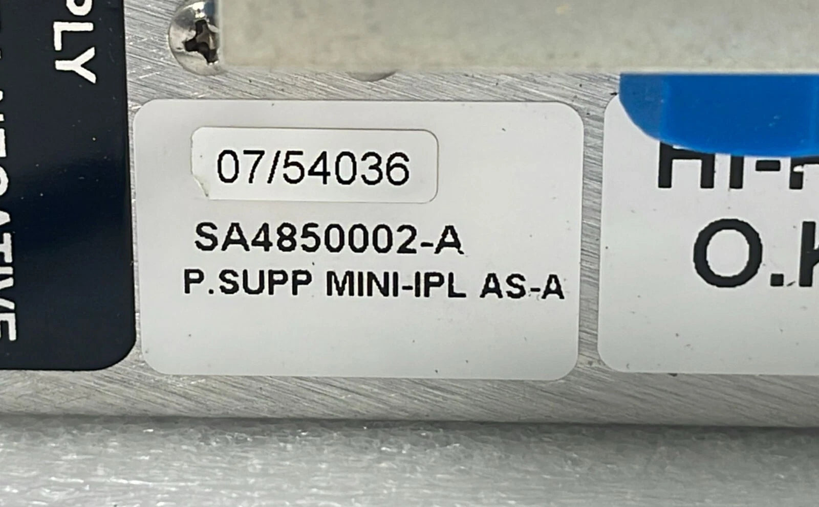 Lumenis SA4850002 model and part number close-up
