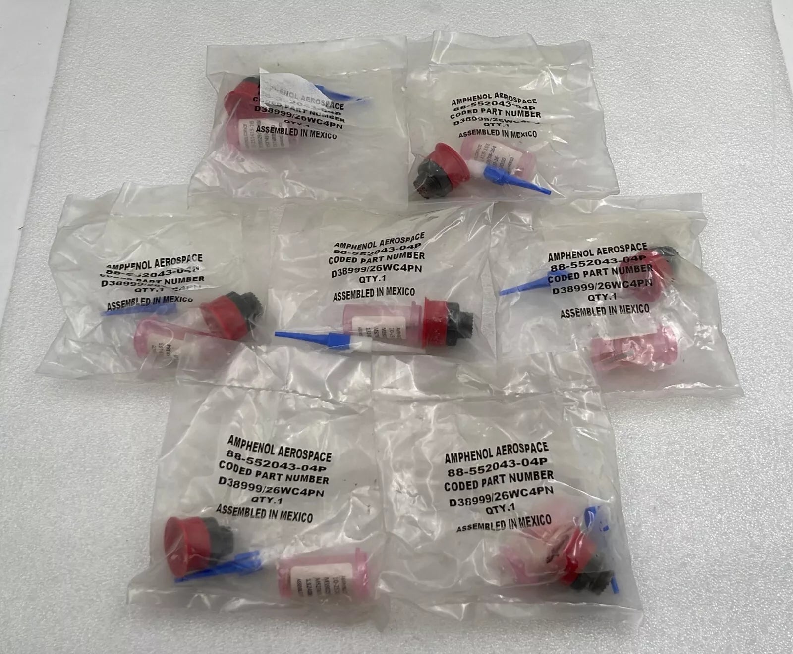 [LOT 7 PCS] Amphenol D38999/26WC4PN Circular MIL Spec Connector