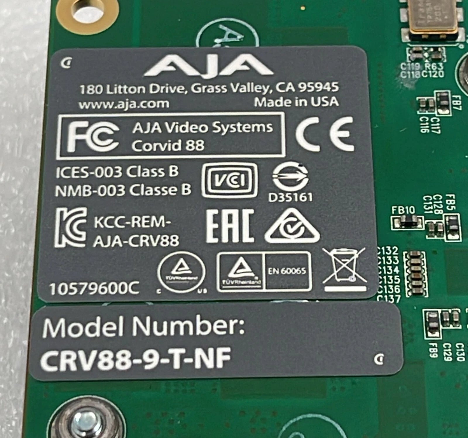 AJA CRV88-9-T-NF Full Height Corvid 88 PCIe Passive cooling