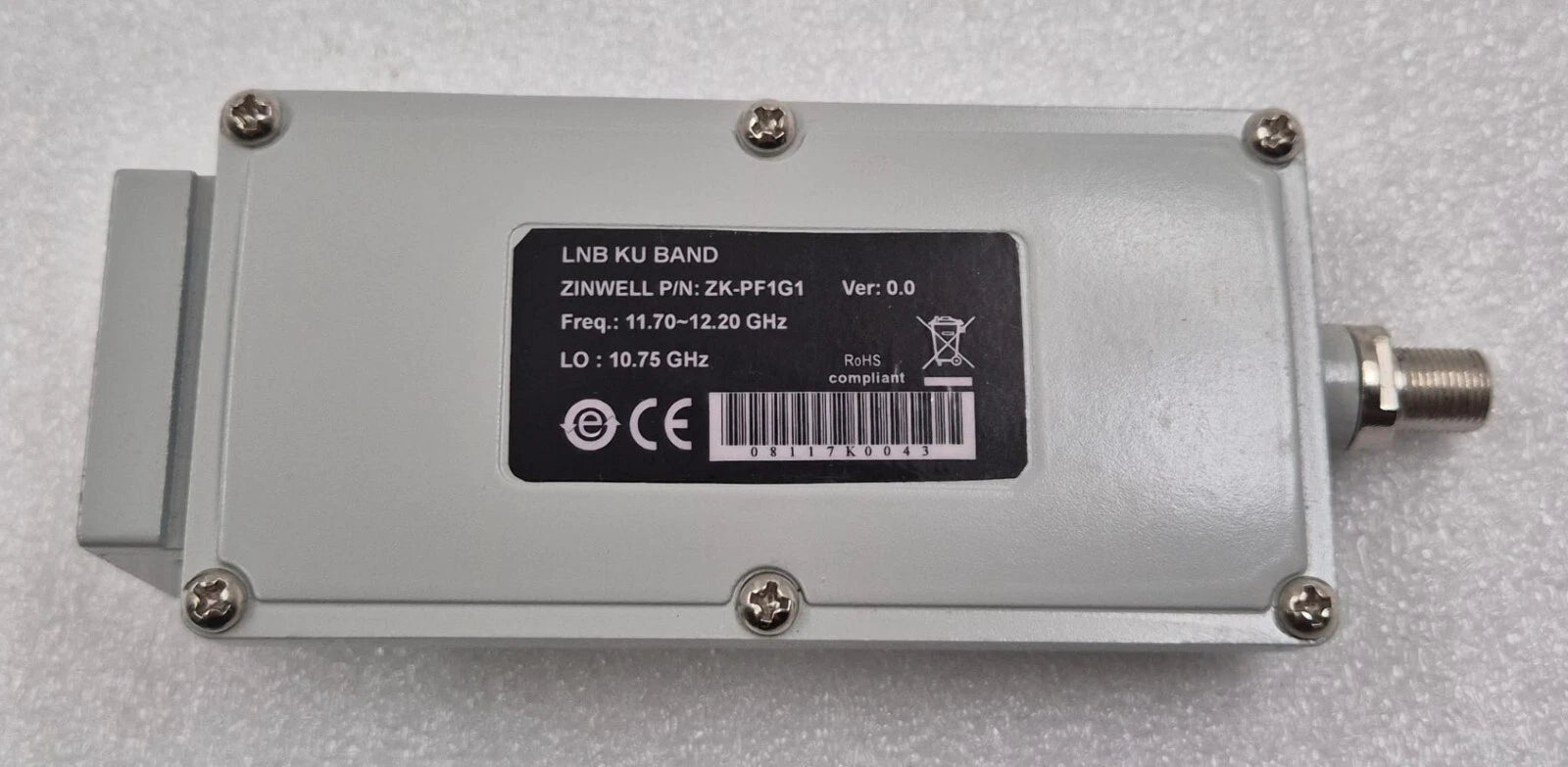 **NEW** ZINWELL ZK-PF1G1 LNB KU BAND Freq 11.70-12.20 GHz