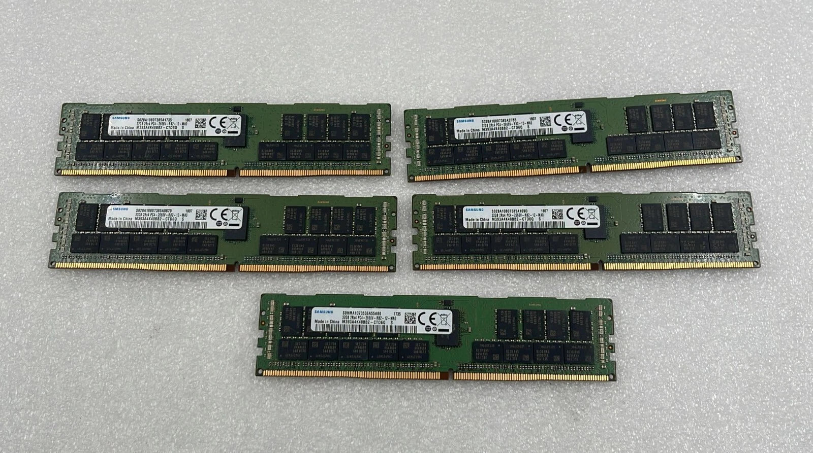 [LOT 5] Samsung 32GB 2Rx4 PC4-2666V REG ECC RDIMM M393A4K40BB2-CTD6Q Server RAM