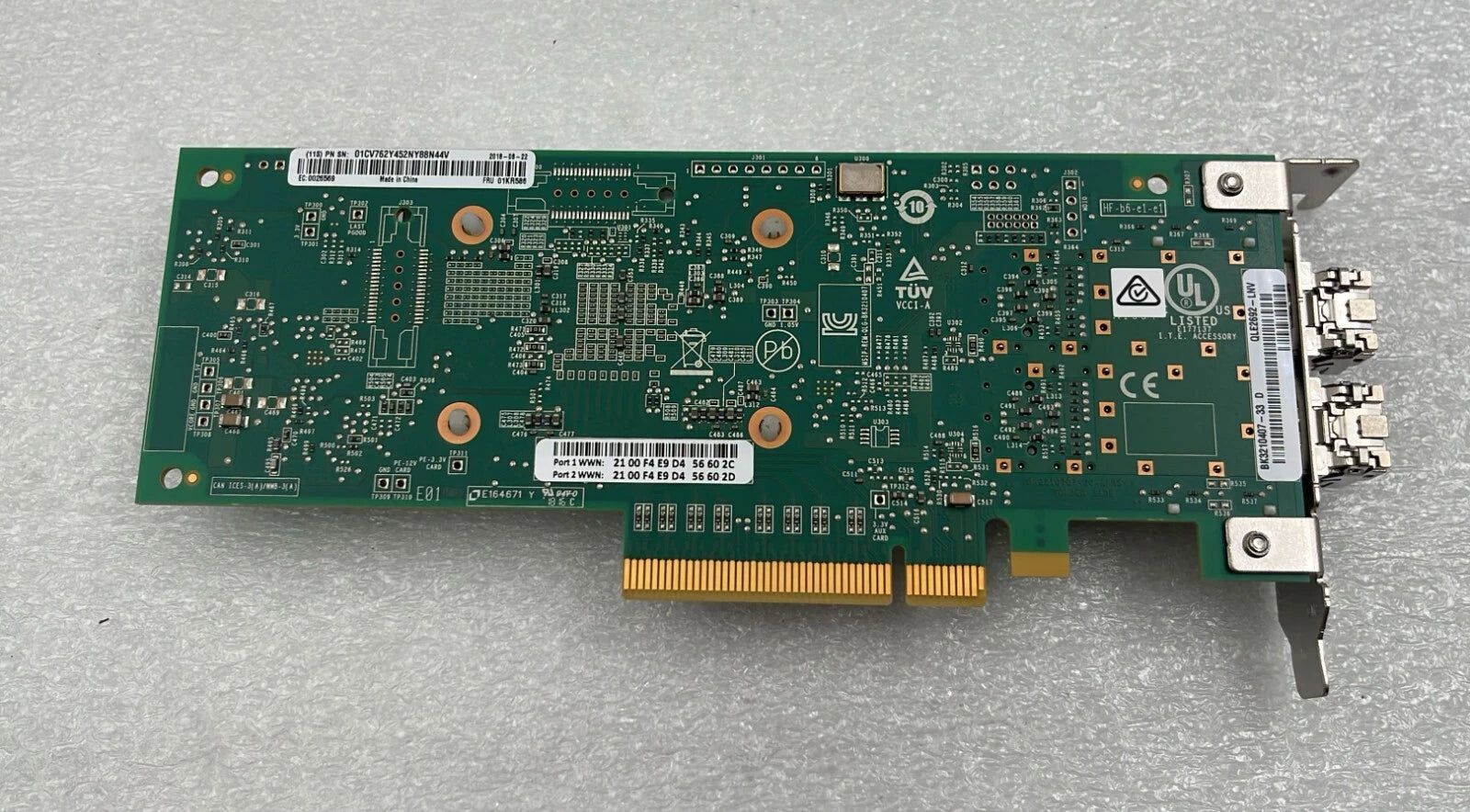 Lenovo Qlogic QLE2692-LNV Dual Port W/ 2x 16GB SFP+ Host BUS