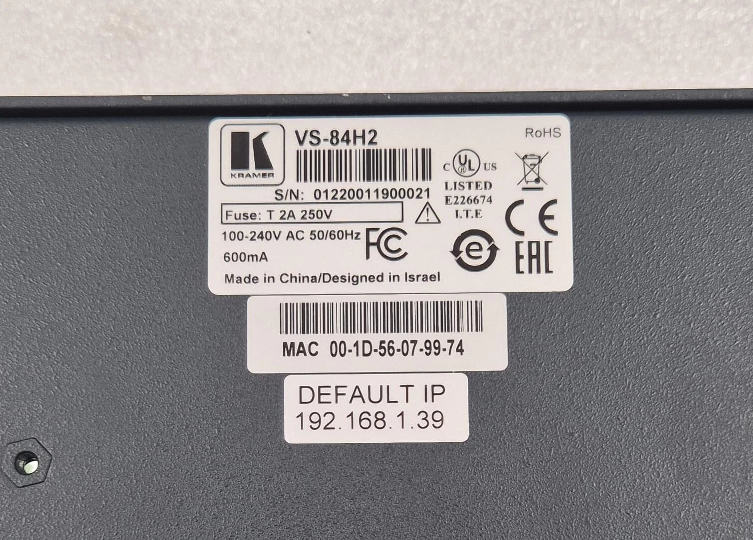 KRAMER VS-84H2 4K HDMI 8x4 Matrix Switcher