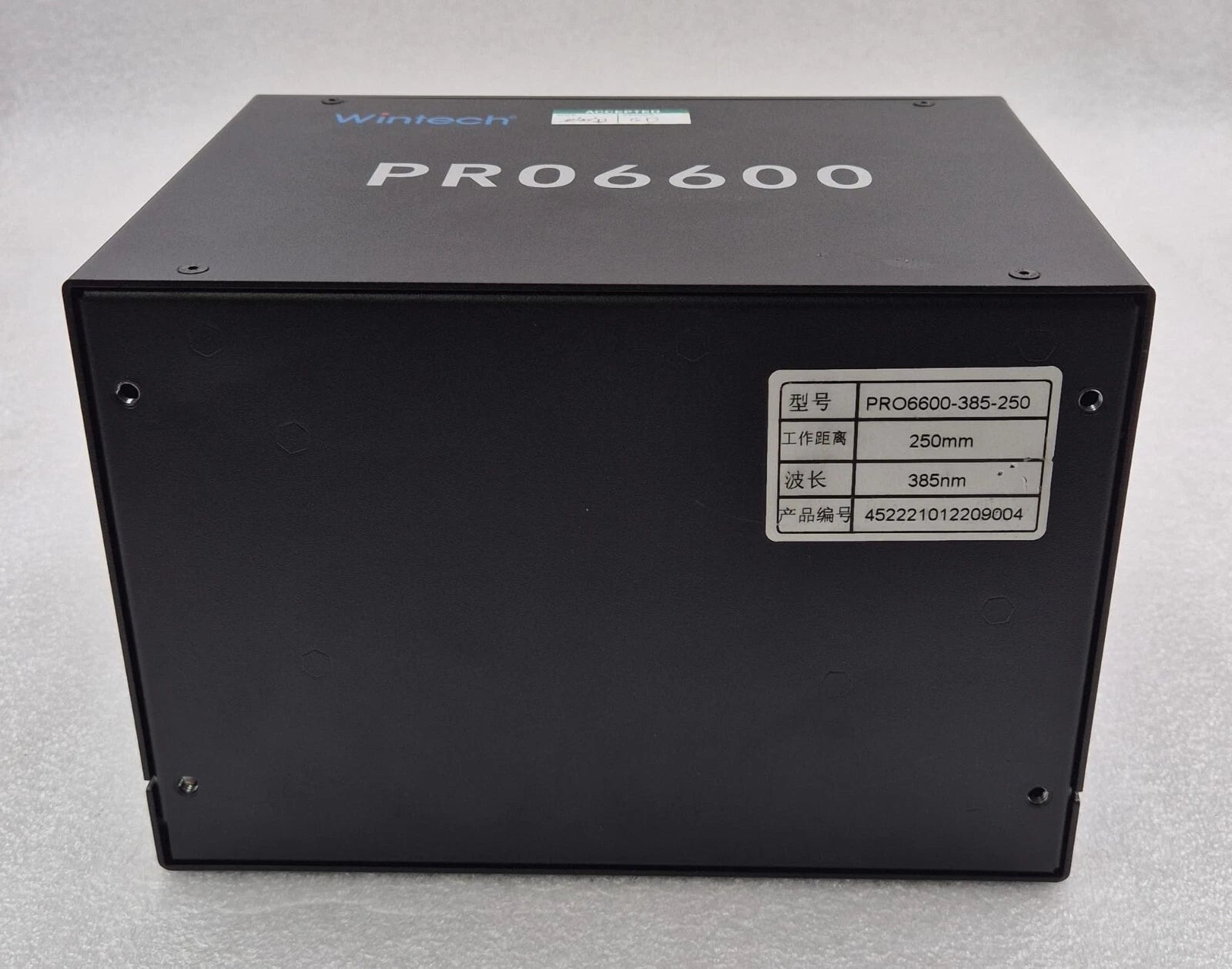 WINTECH PRO6600-385-250 250mm 385nm 452221012209004 PROJECTOR 4K - for STRATASYS