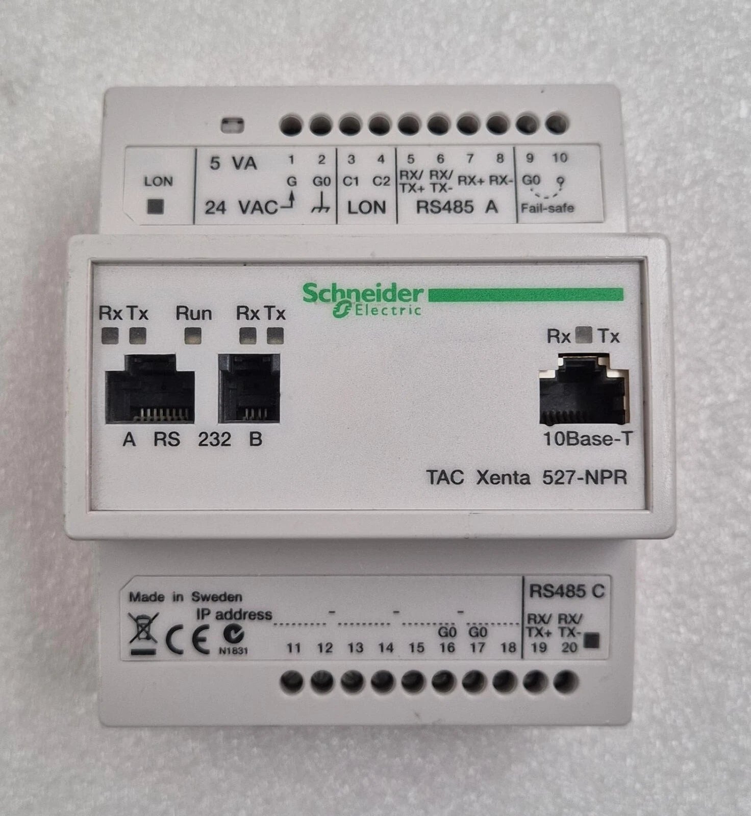 Schneider Electric TAC Xenta 527-NPR Programmable Controller IP / RS-232 / RS485