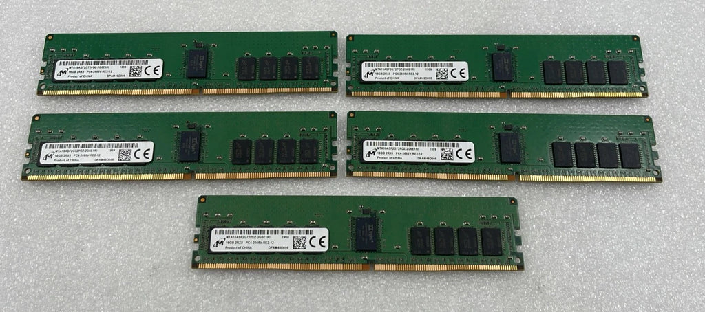 [LOT 5] Micron 16GB 2Rx8 PC4-2666V DDR4 MTA18ASF2G72PDZ-2G6E1RI Memory RAM