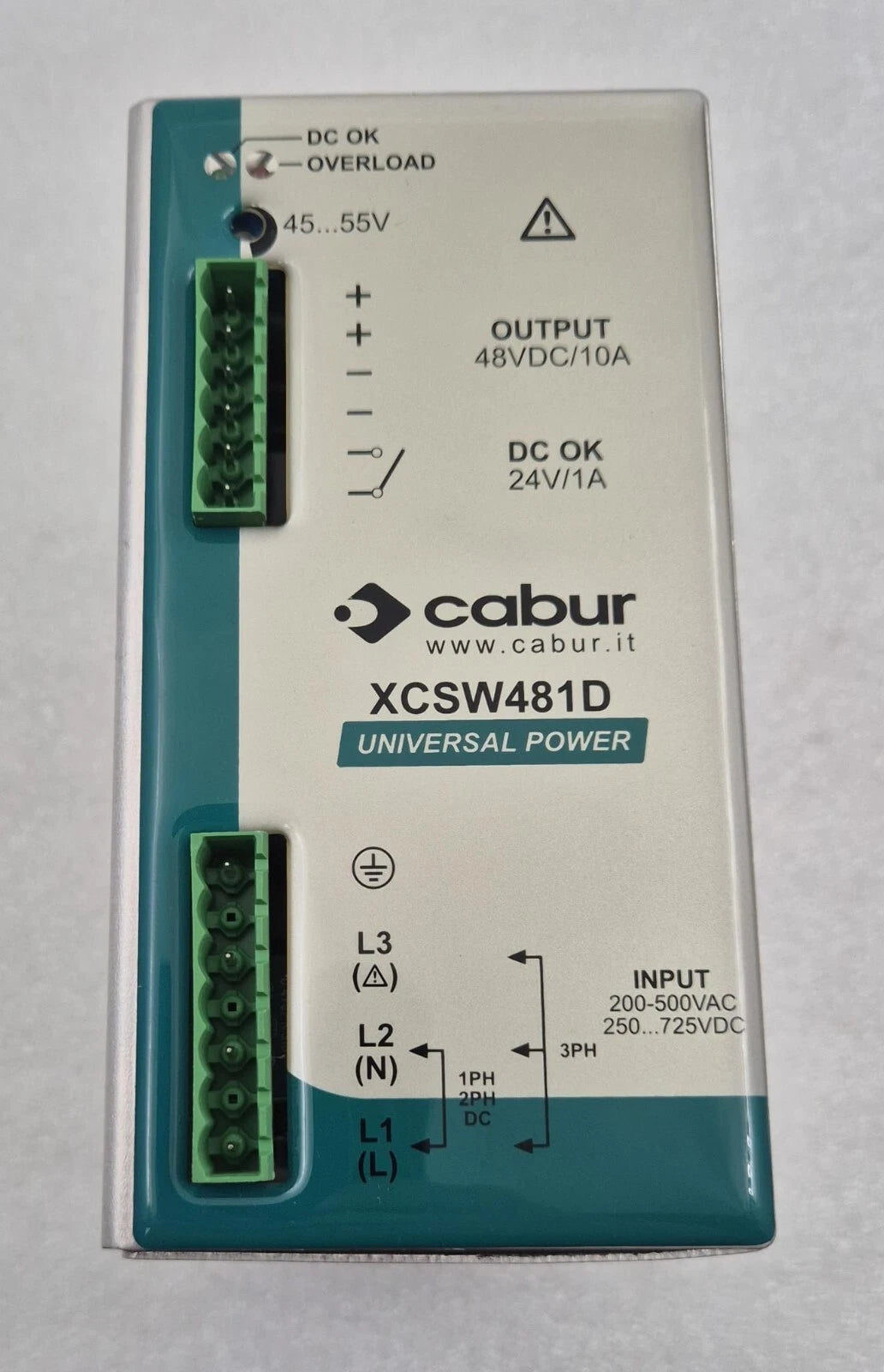 Cabur XCSW481D control panel and terminal connectors