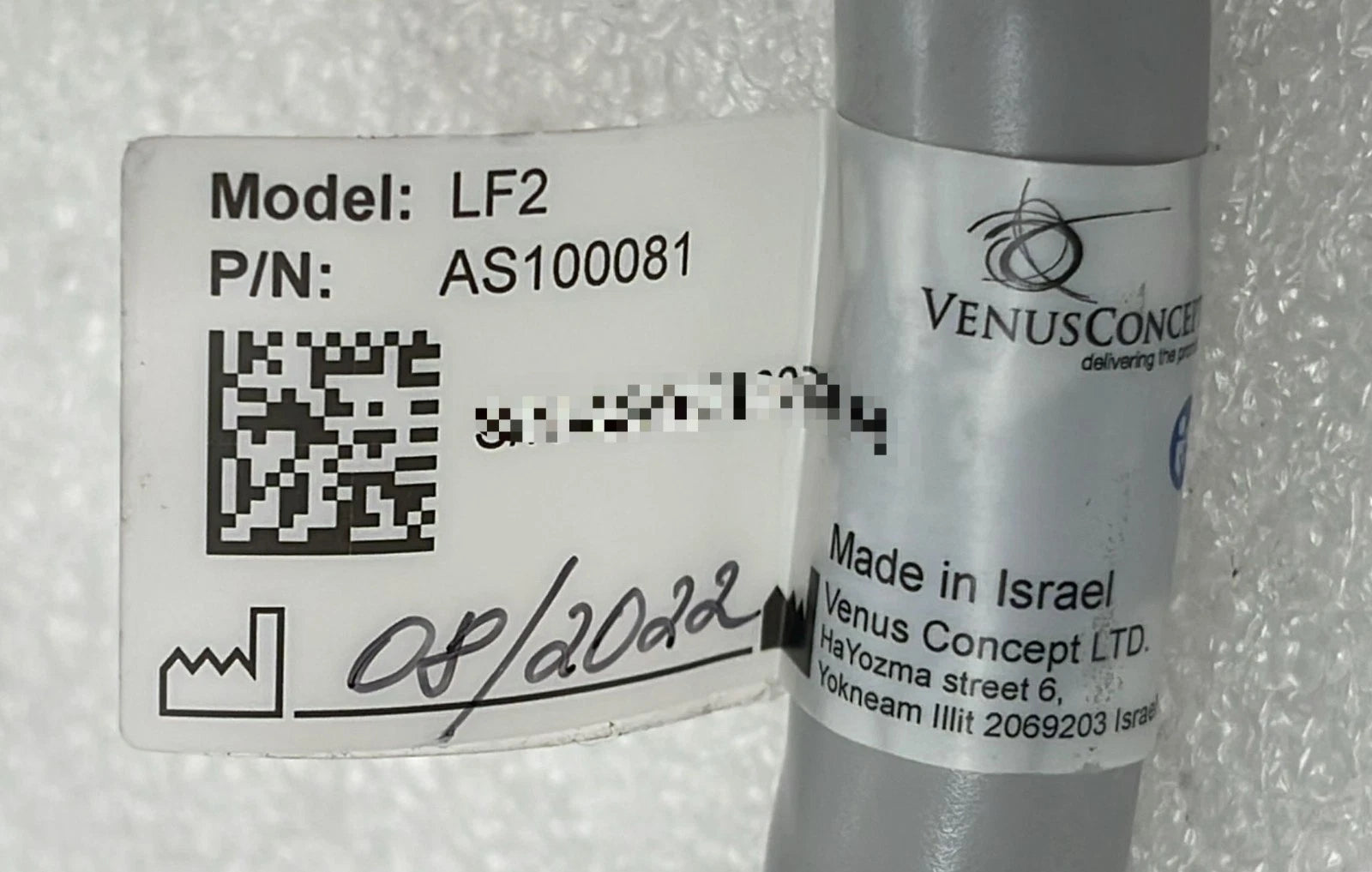 Venus Concept LF2 Applicator Handpiece AS100081 **AS-IS**