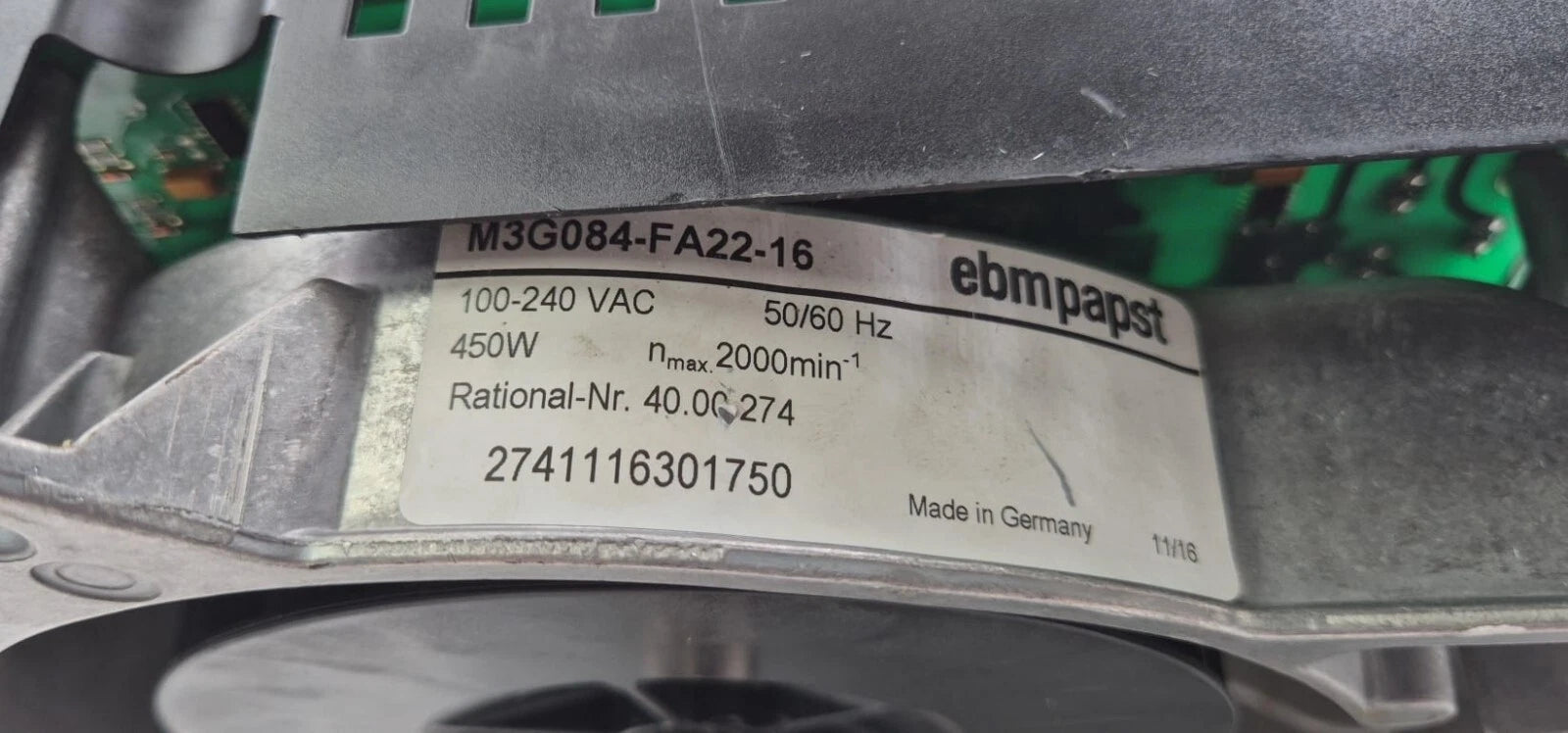 Ebmpapst M3G084-FA22-16 4000274 Centrifugal Fan Motor 450W 100-240VAC
