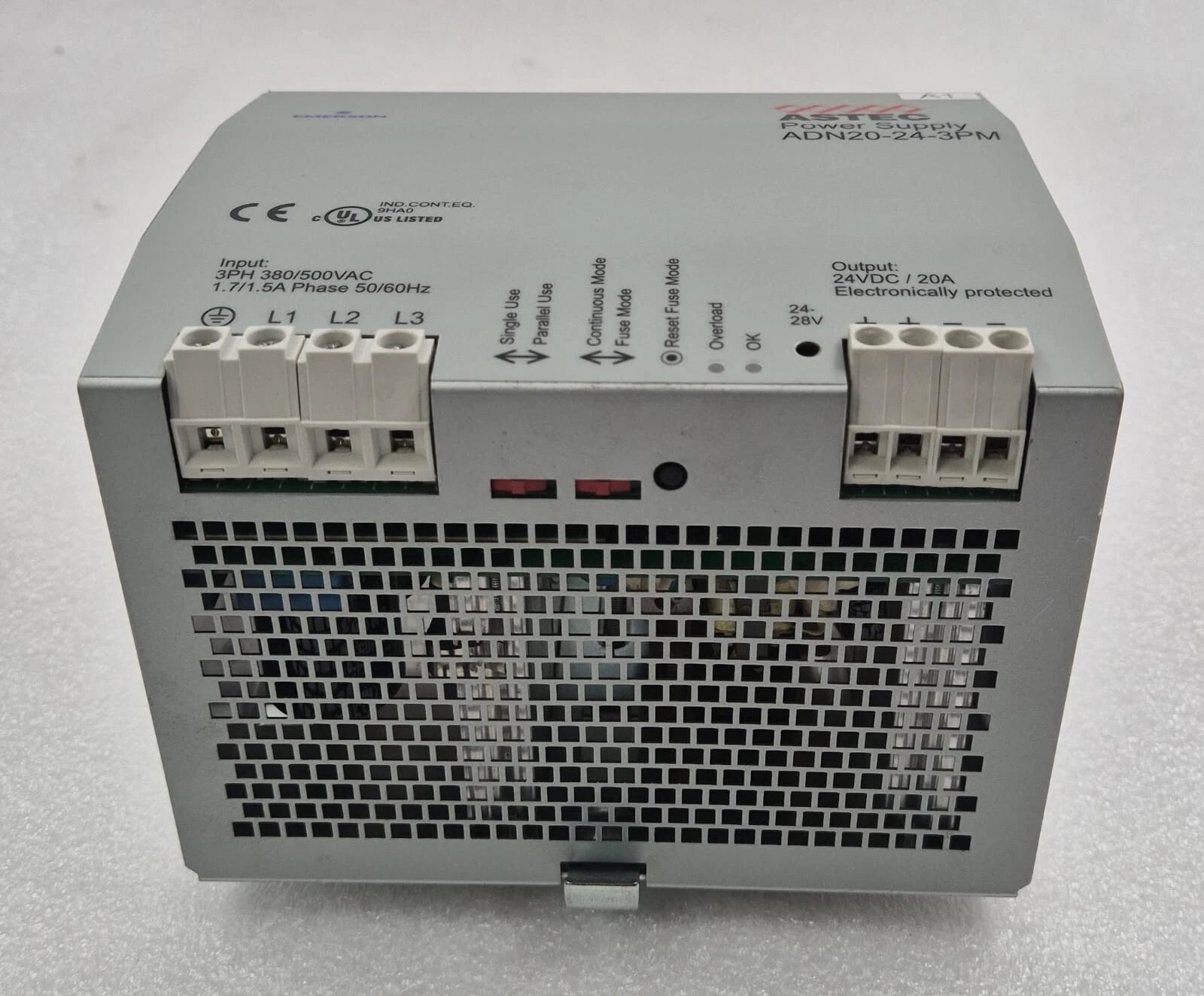 EMERSON ASTEC Power Supply ADN20-24-3PM 3PH 380/500VAC DIN MOUNT