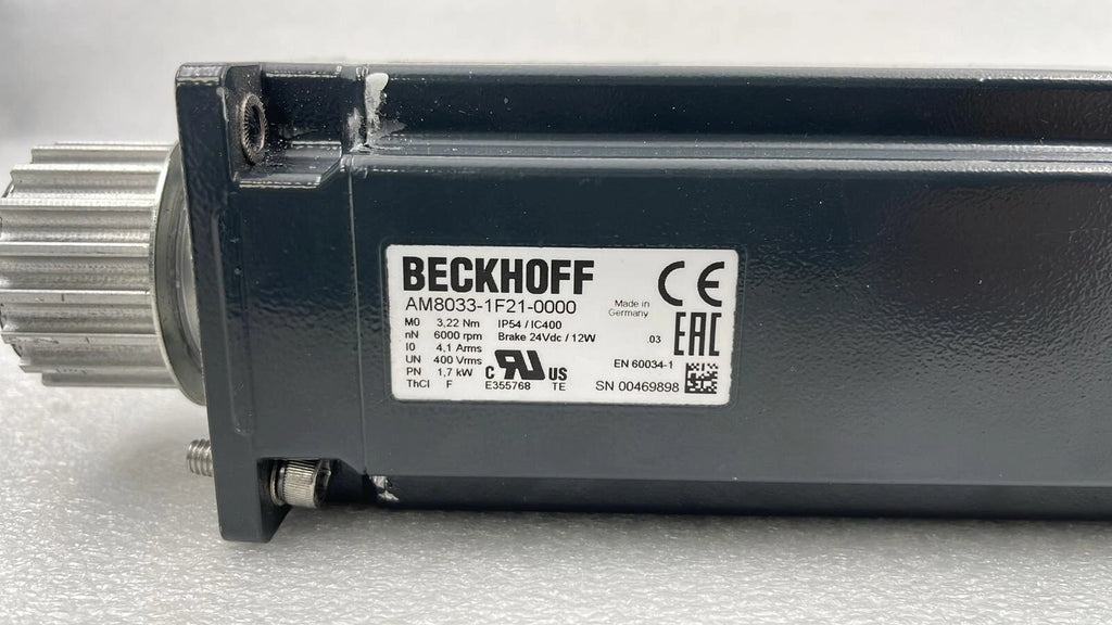 BECKHOFF AM8033-1F21-0000 Servo Motor 6000rpm 1.7kW 24VDC