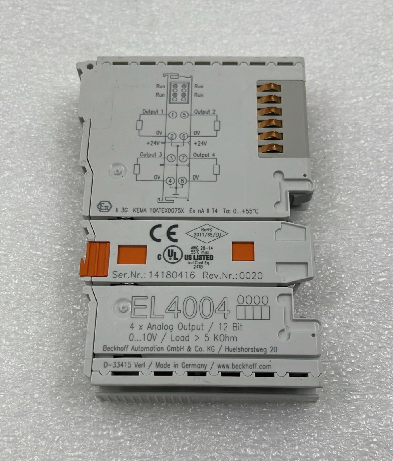 BECKHOFF EL4004 EtherCAT Terminal 4ch analog output
