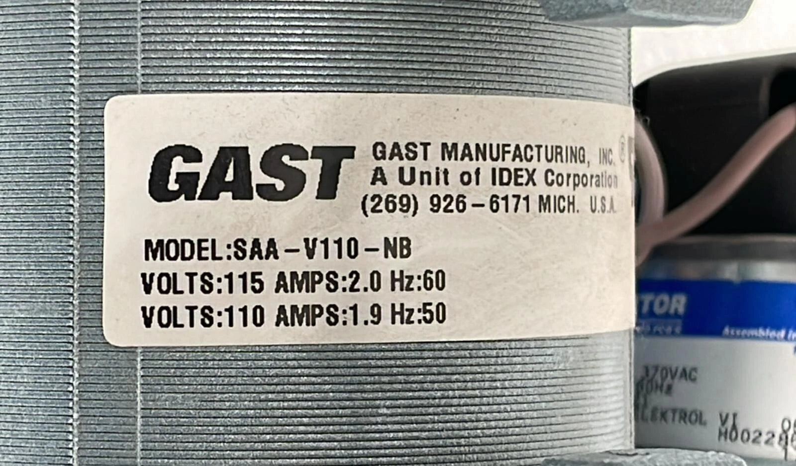 GAST SAA-V110-NB Twin Cylinder Vacuum Pump