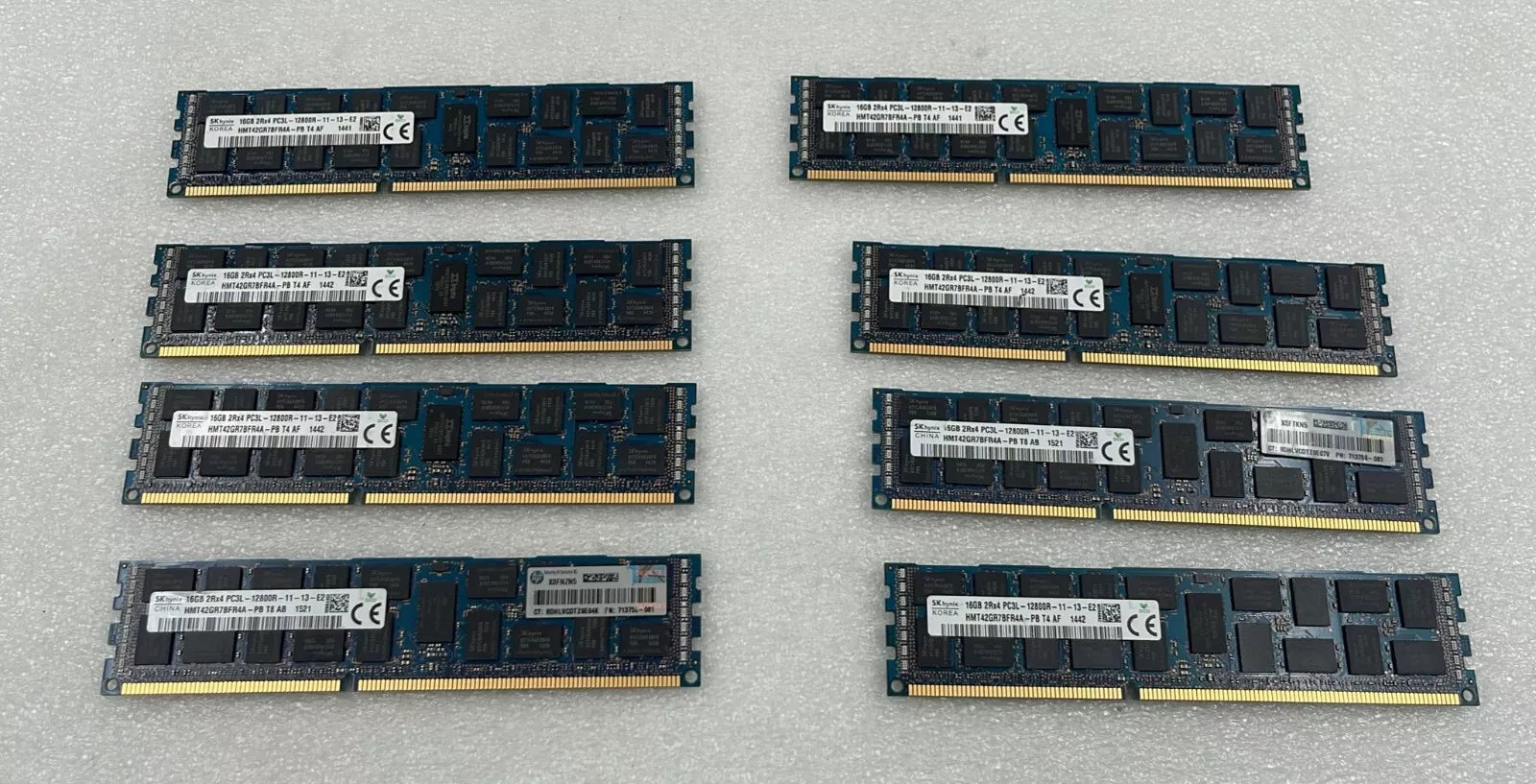 [LOT 8 PCS] SK Hynix 16GB 2Rx4 PC3L-12800R HMT42GR7BFR4A-PB Memory RAM