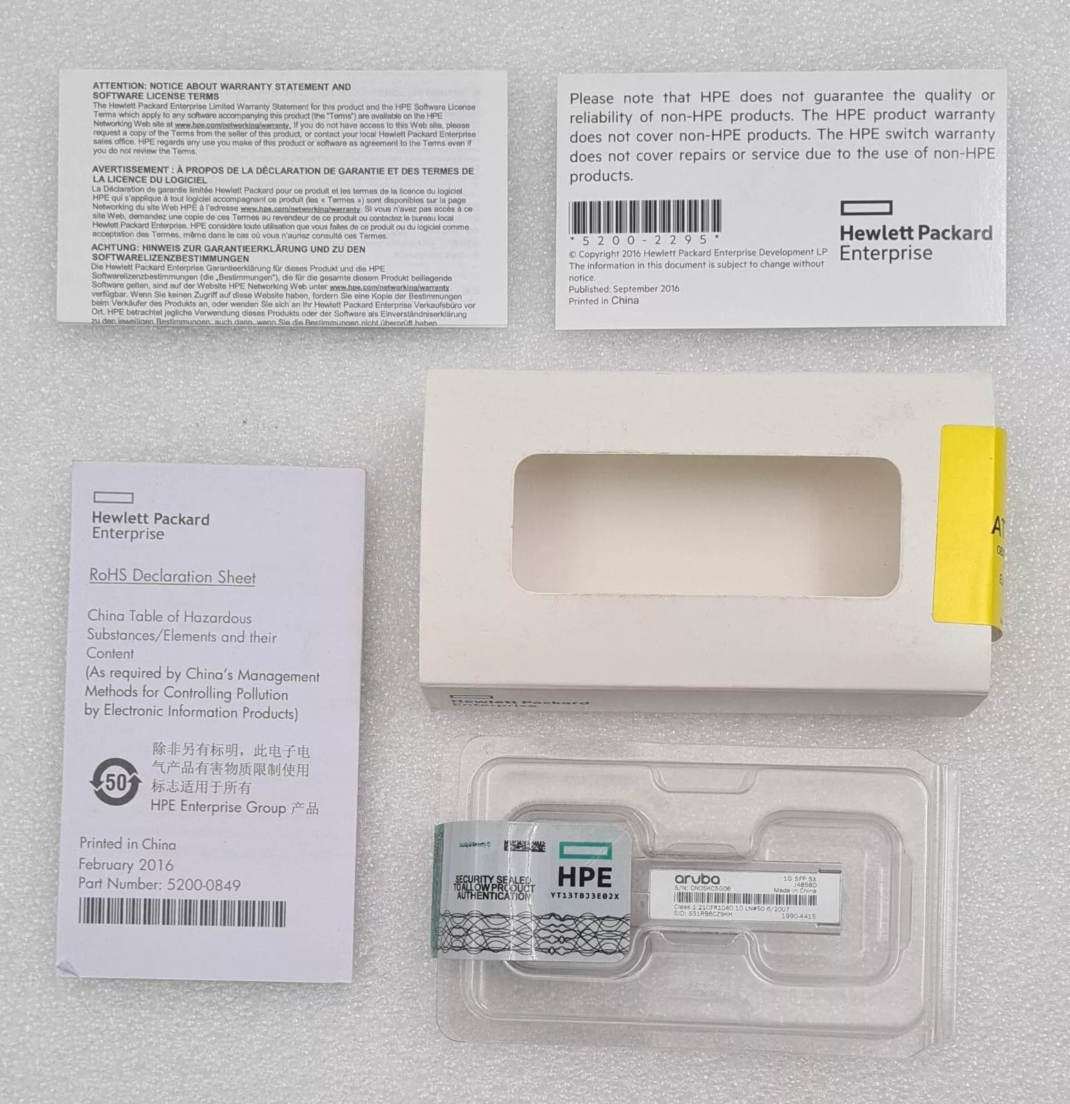 NEW SEALED - HPE Aruba J4858D 1990-4415 1G SFP LC SX 500m MMF XCVR Transceiver