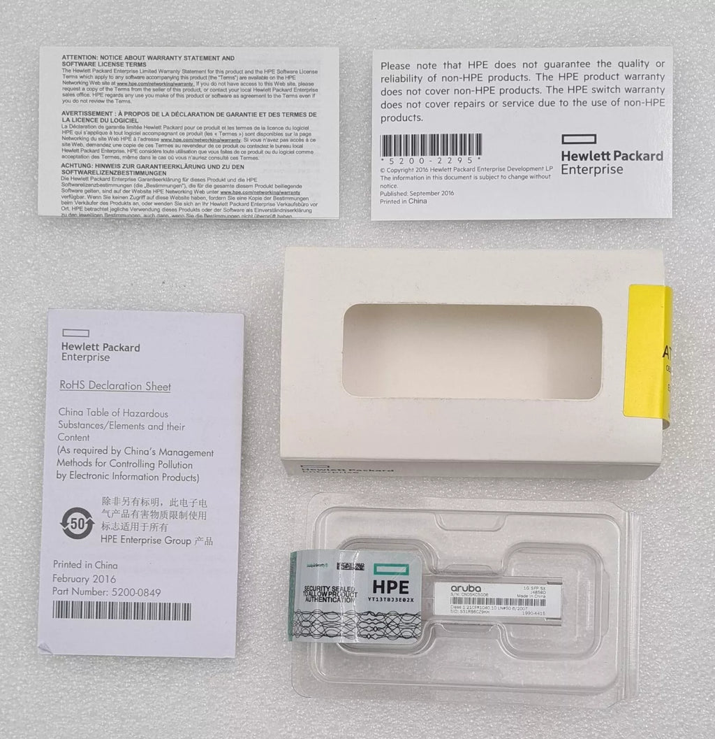 NEW SEALED - HPE Aruba J4858D 1990-4415 1G SFP LC SX 500m MMF XCVR Transceiver